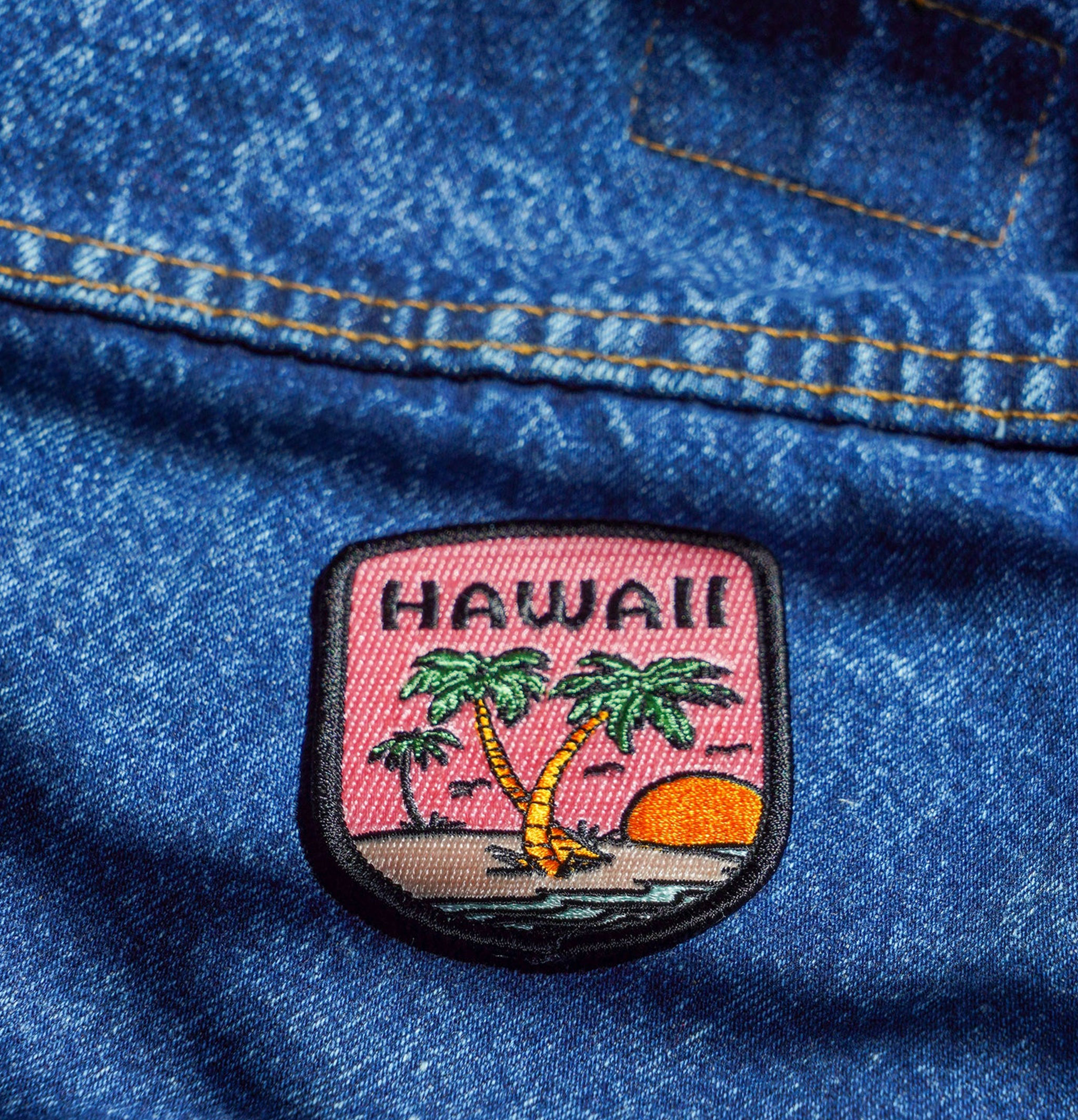 Oxford Pennant Patch Hawaii Brodé