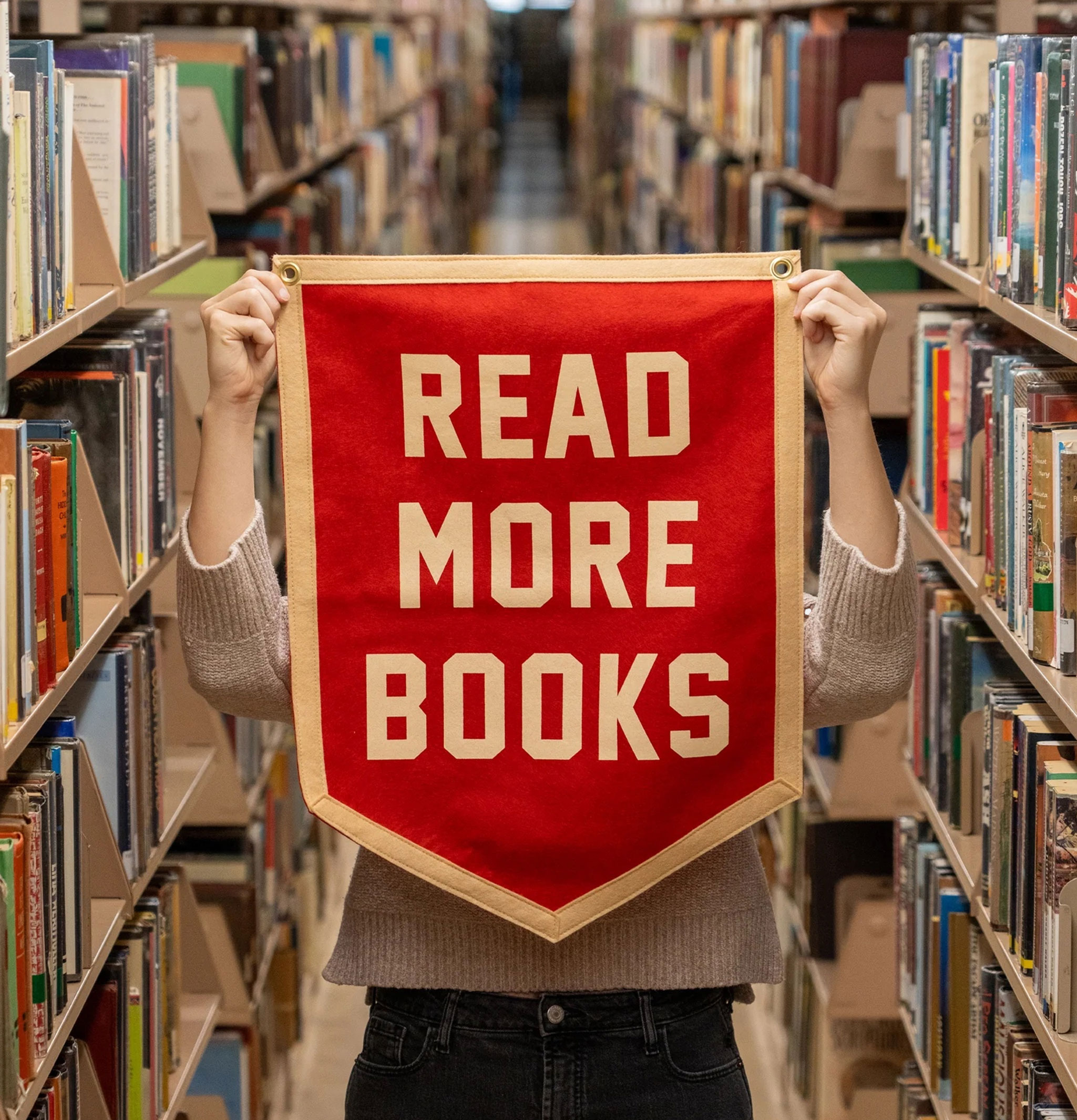 Oxford Pennant Read More Books Camp Flag