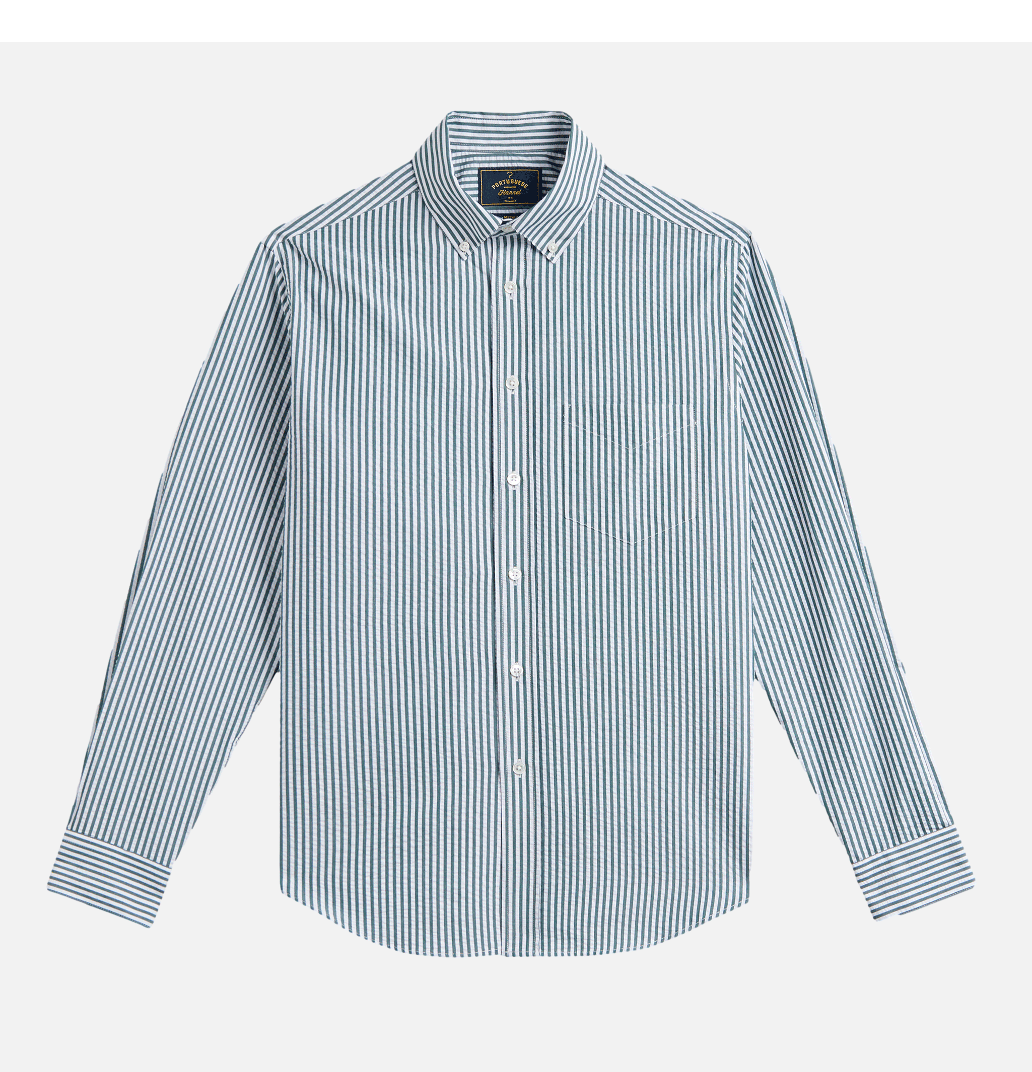 Portuguese Flannel Chemise Atlantico Stripe Green