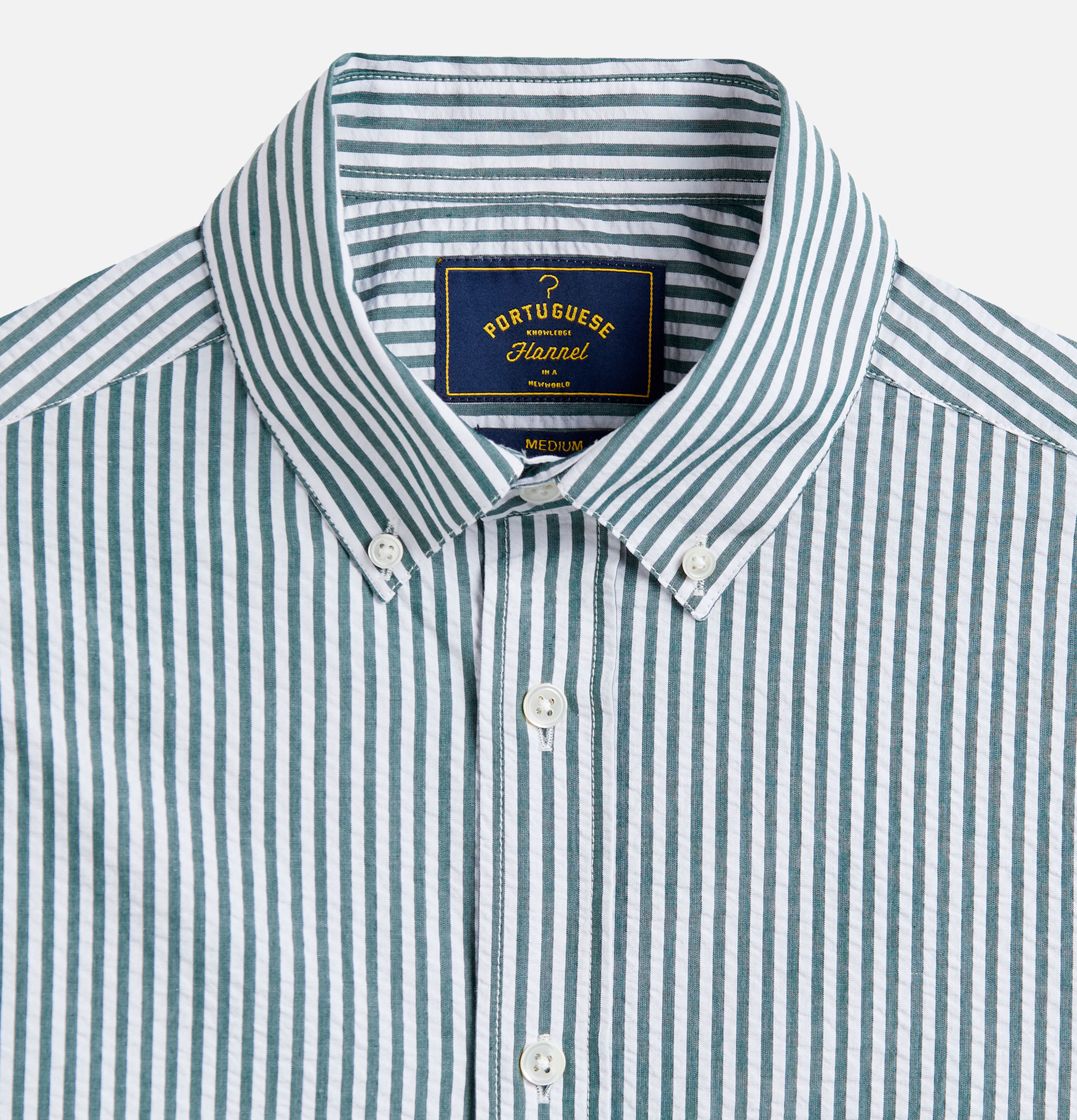 Portuguese Flannel Chemise Atlantico Stripe Green