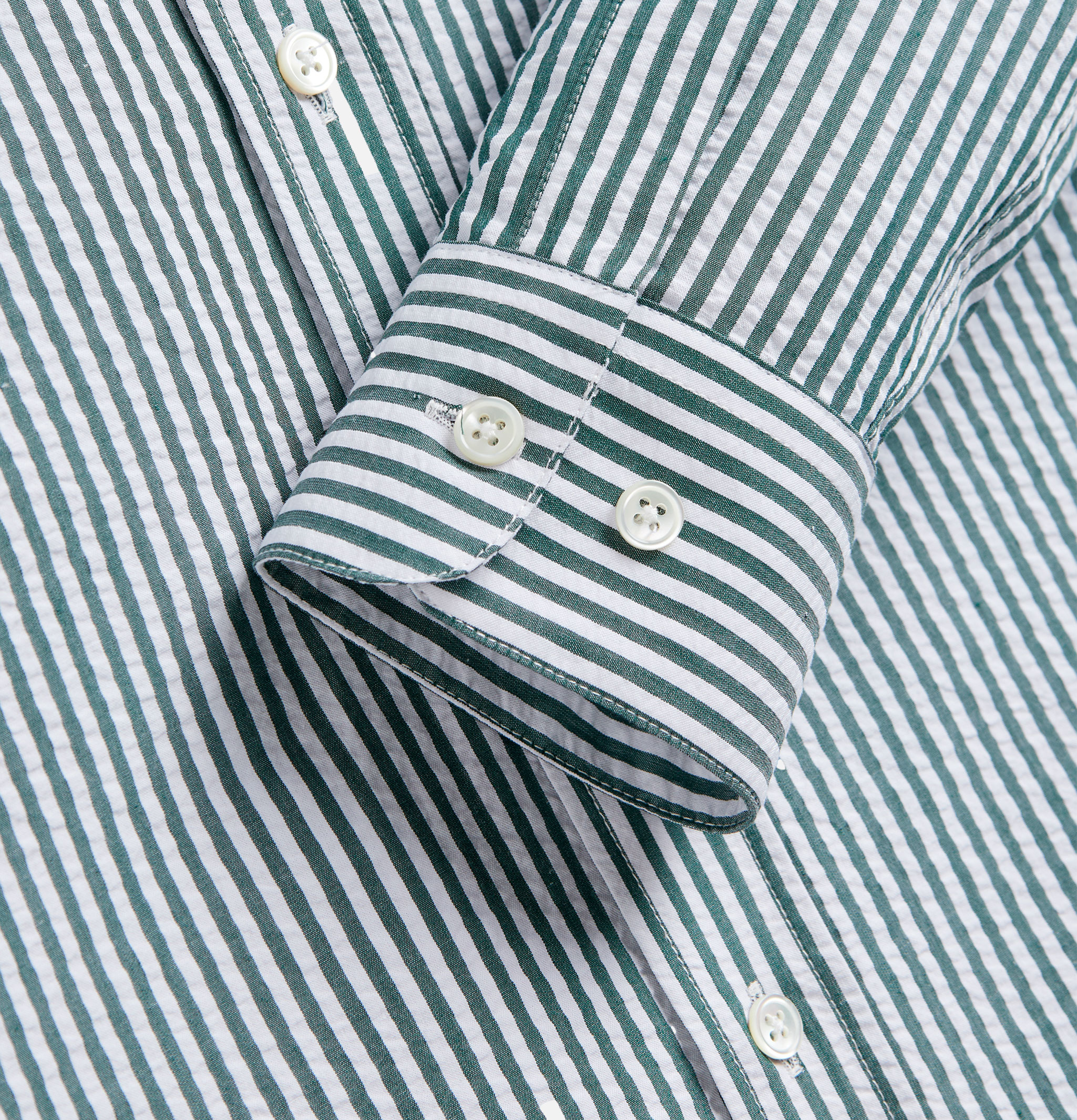 Portuguese Flannel Chemise Atlantico Stripe Green