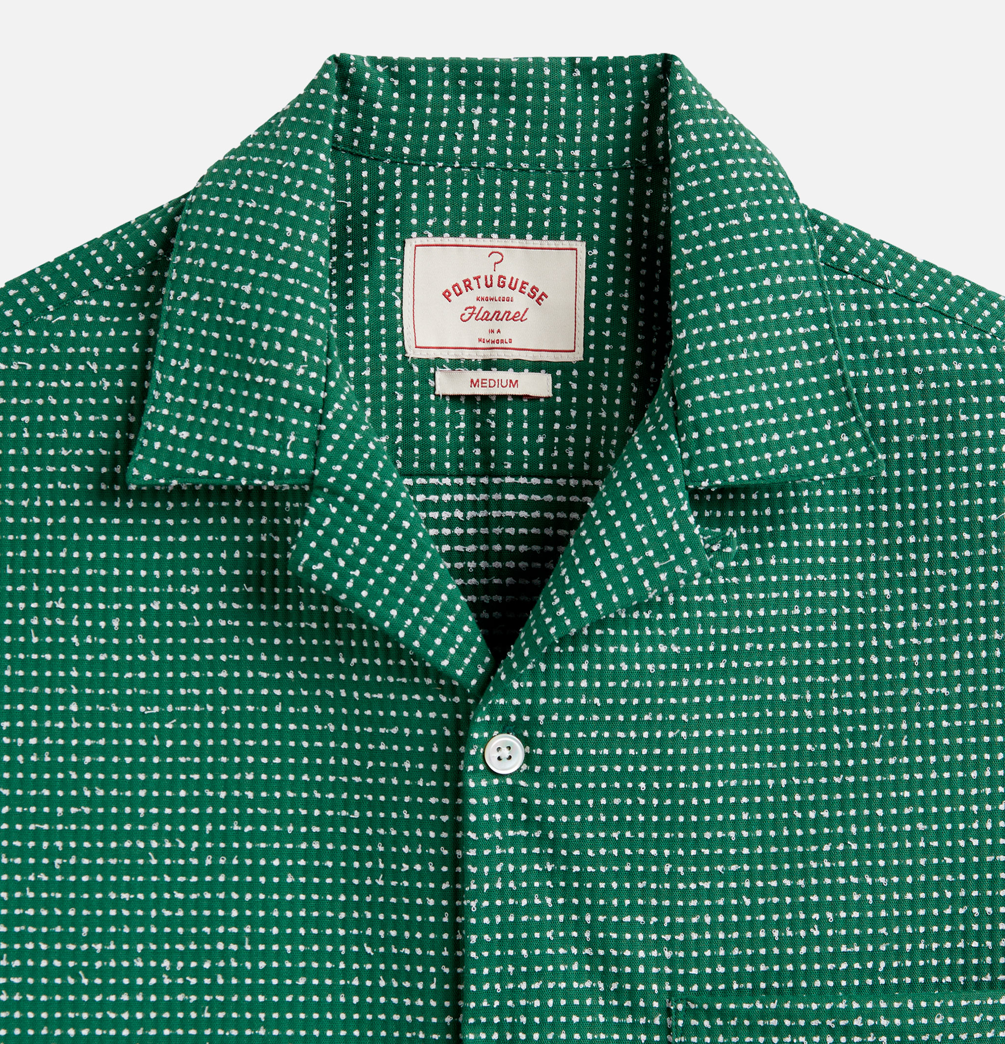 Portuguese Flannel Chemise Dots Green