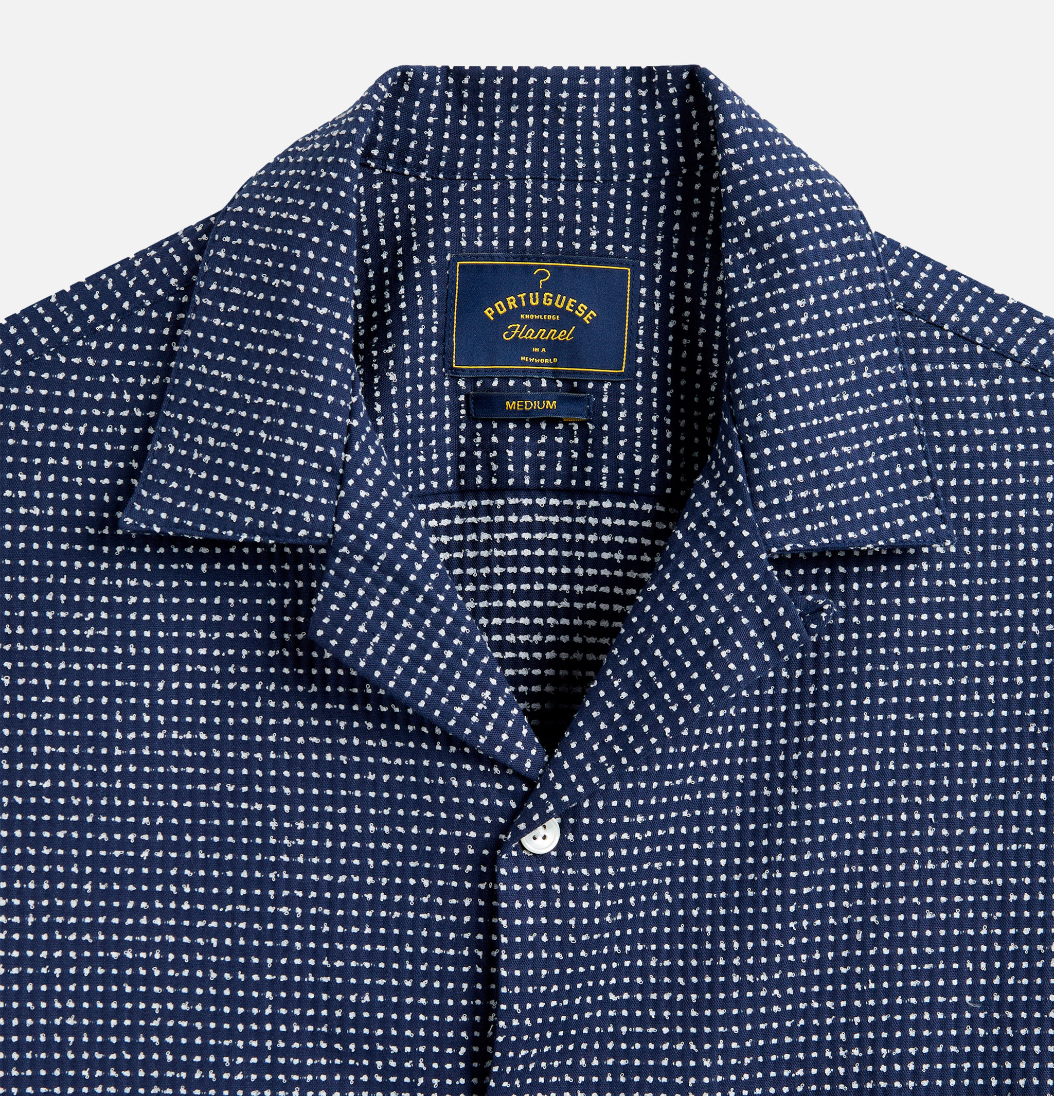 Portuguese Flannel Chemise Dots Navy
