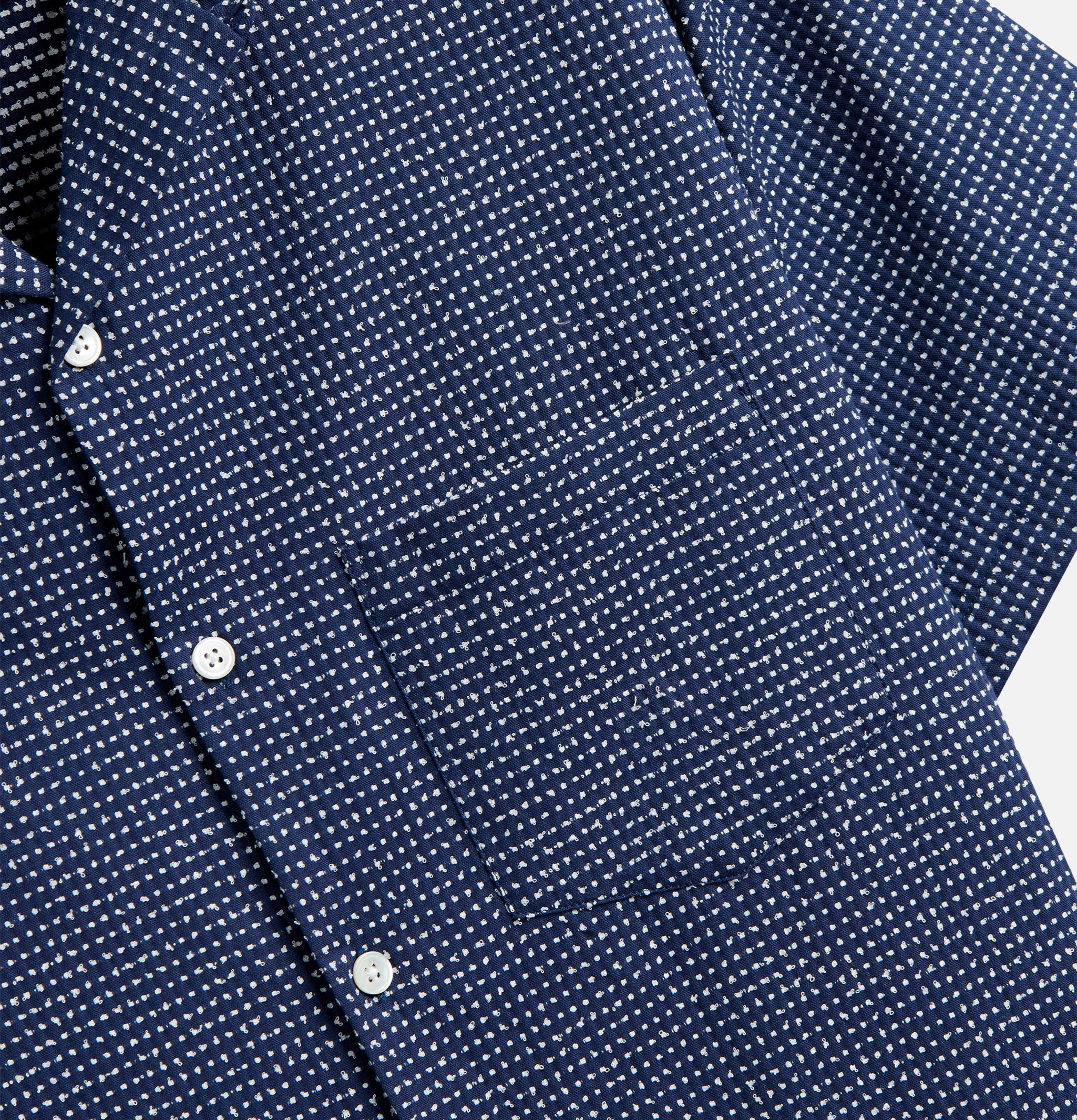 Portuguese Flannel Chemise Dots Navy
