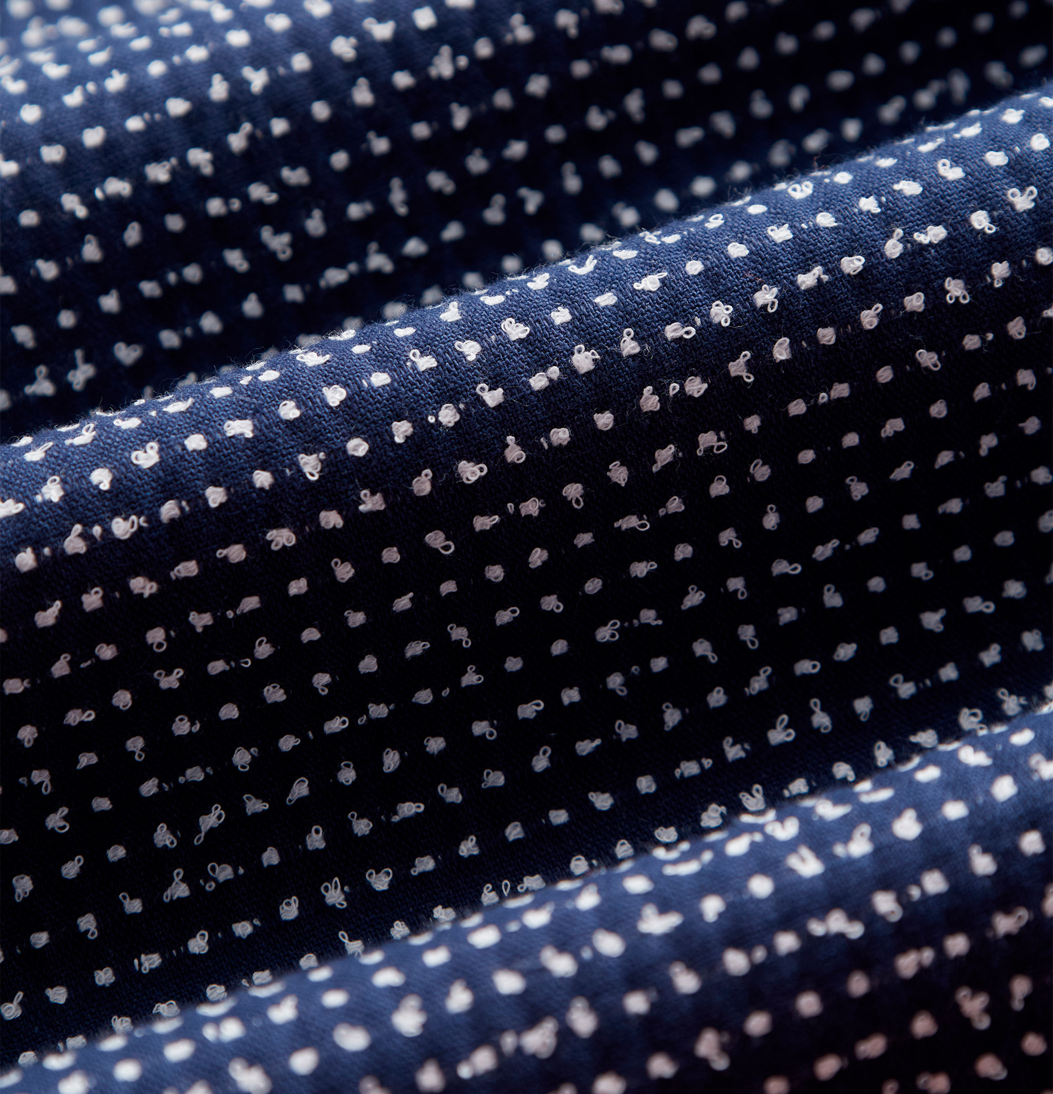Portuguese Flannel Chemise Dots Navy