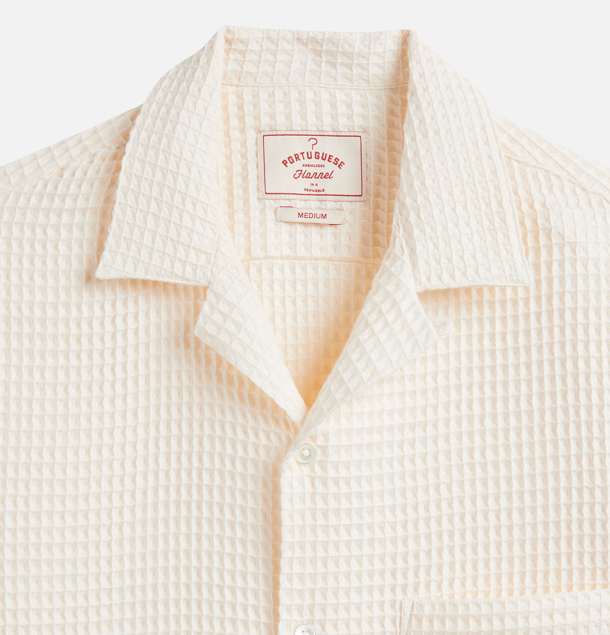 Portuguese Flannel Chemise Honey Comb White