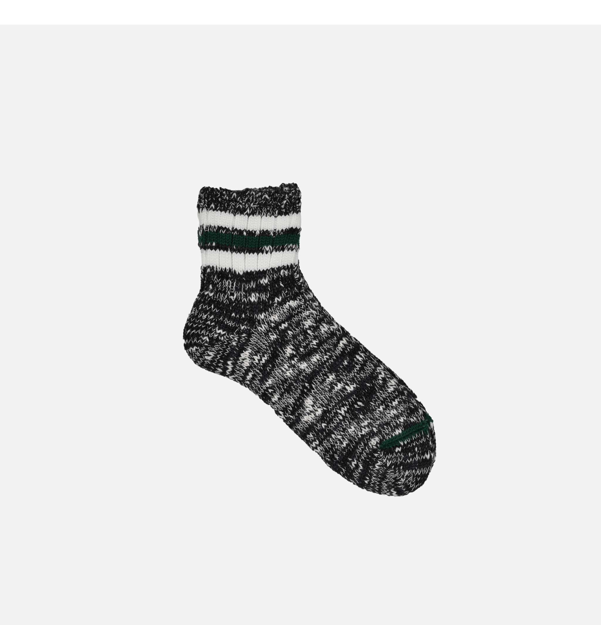 Anonymous ISM 3-Stripe Slub Quarter Socks Black