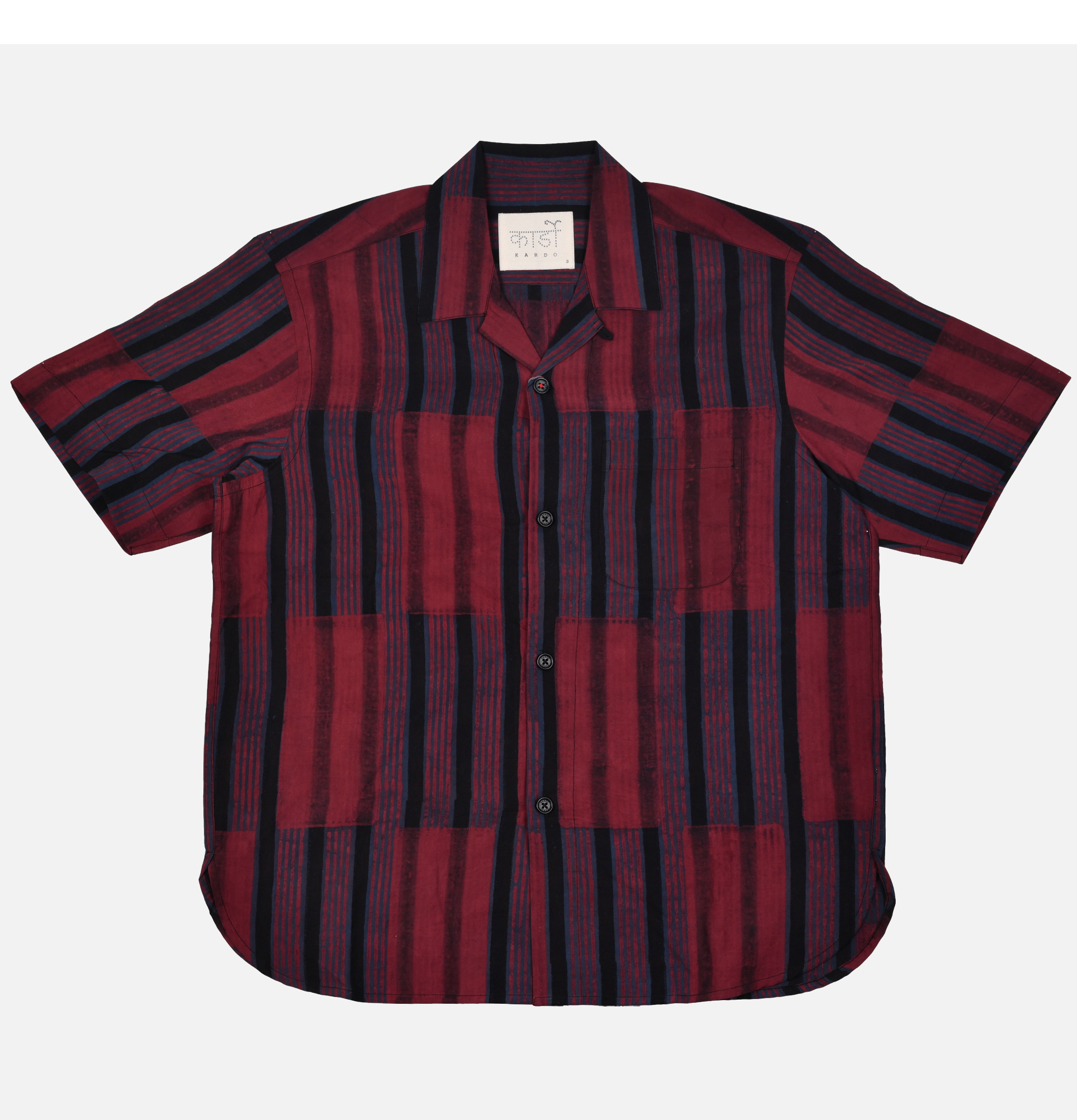 Kardo Ronen Shirt Ajrakh02 Slate Blue