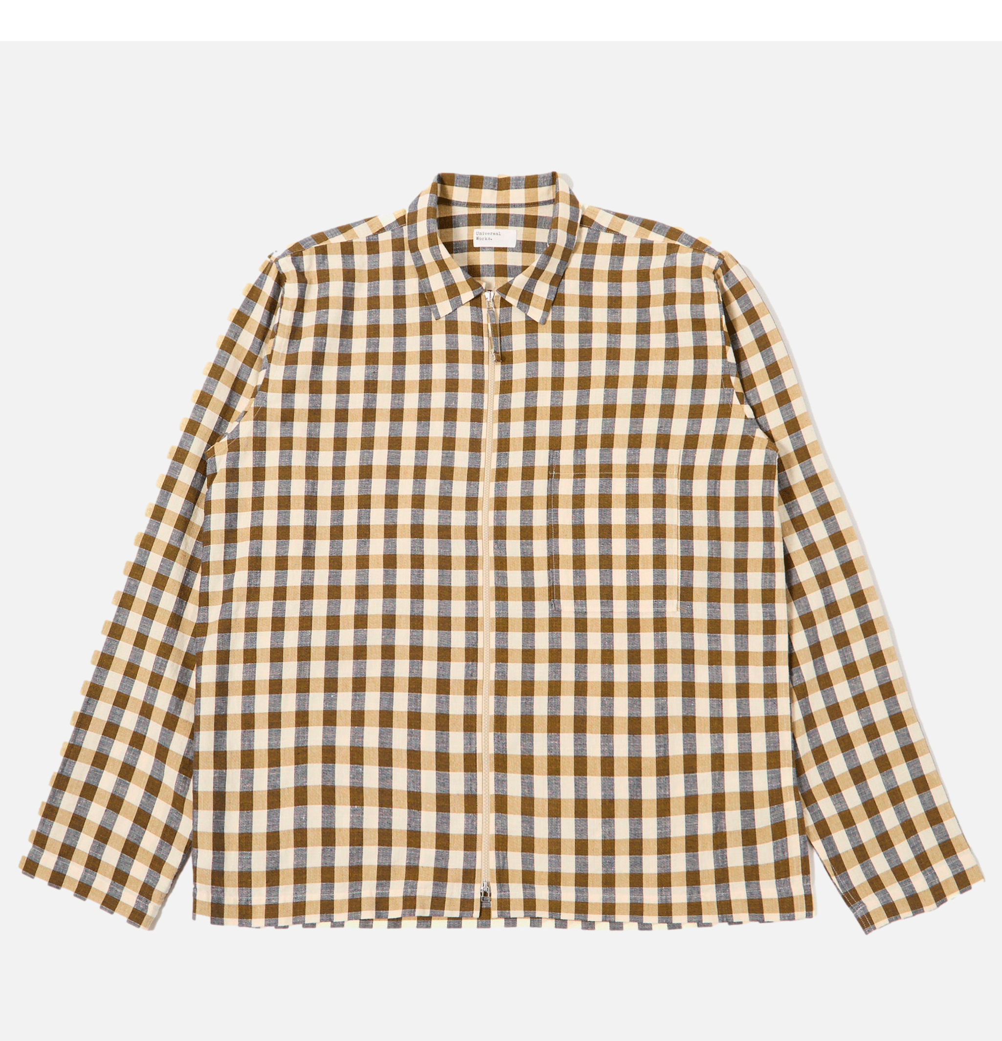 Universal Works Zip Shirt Aberdeen Lincot Olive