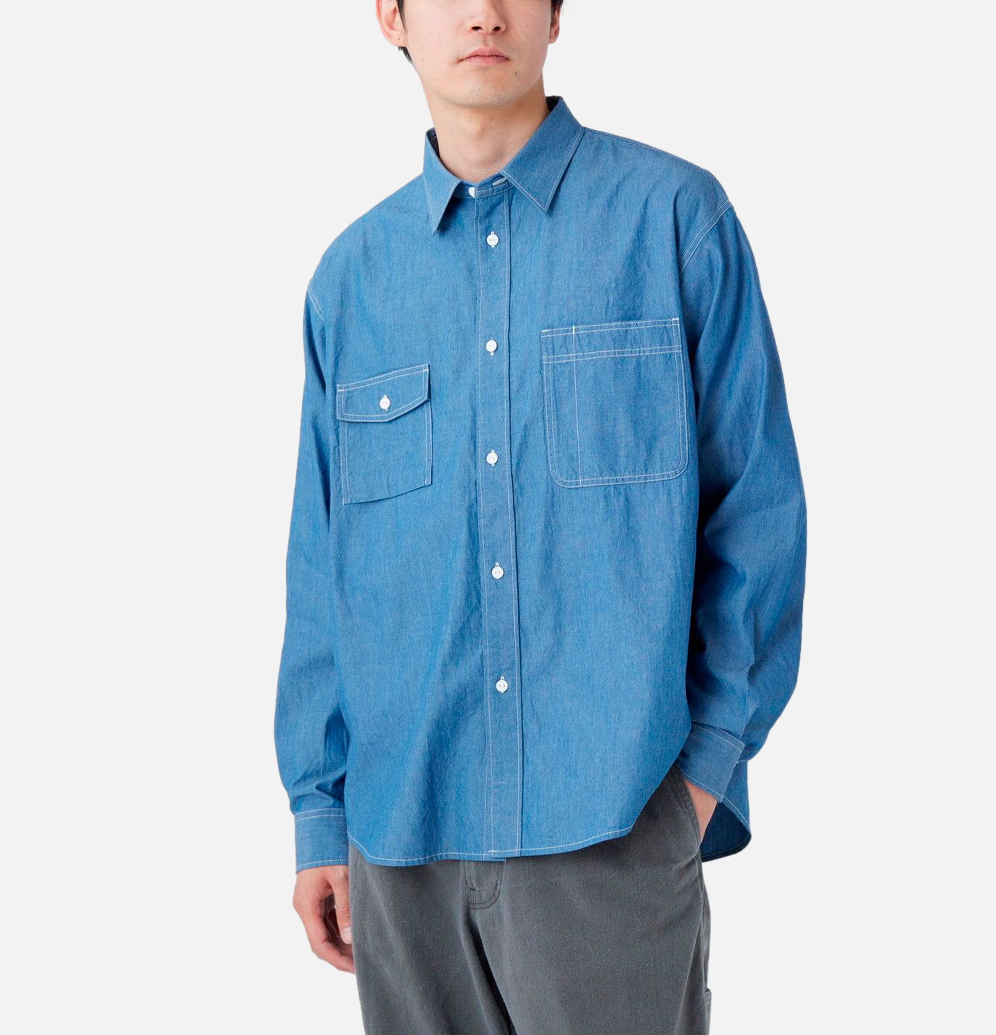 Snow Peak Chambray Work Shirt Blue