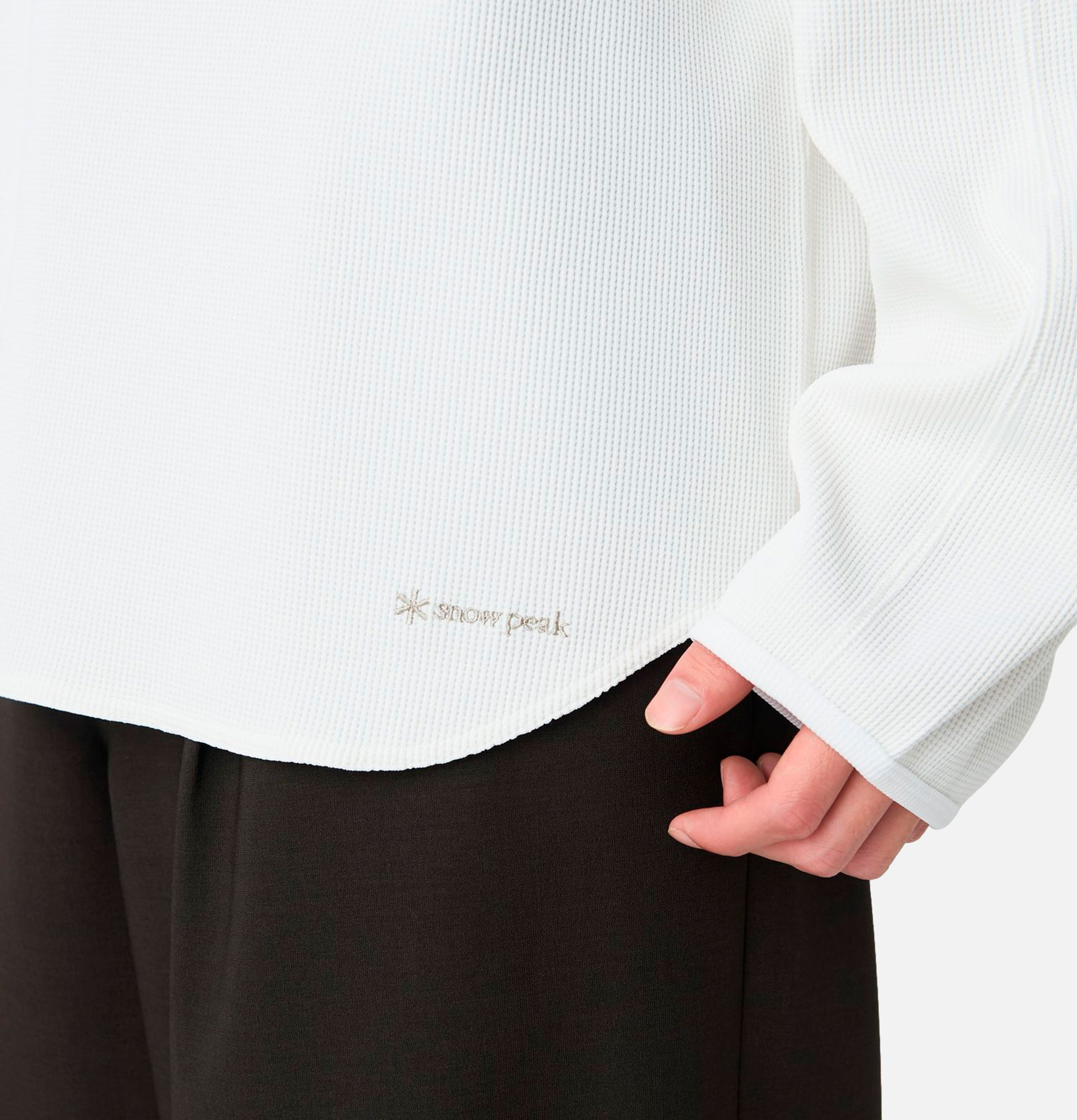 Snow Peak Dry Waffle Long-Sleeve T-Shirt White