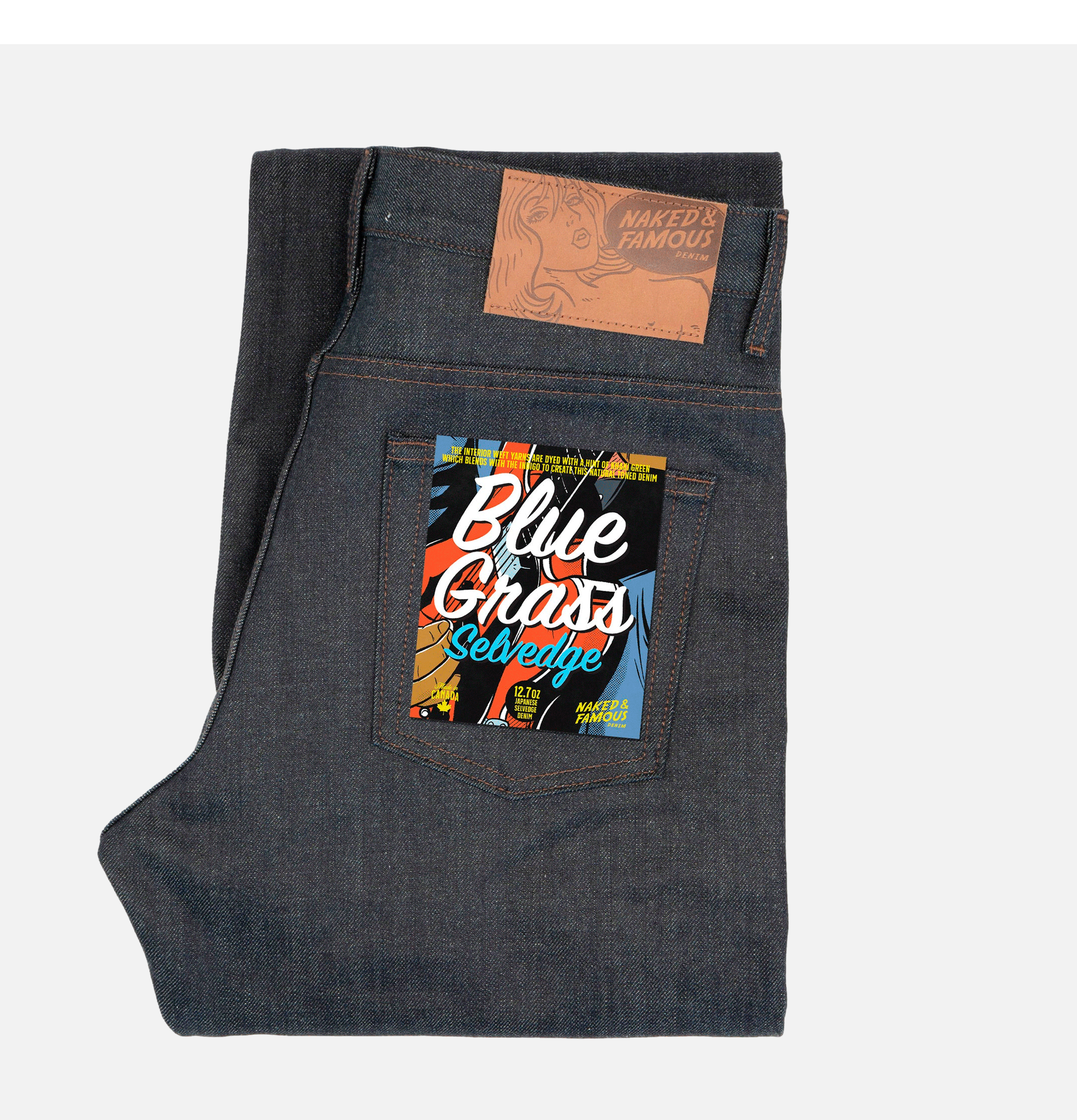 Naked & Famous Groovy Guy Blue Grass Selvedge