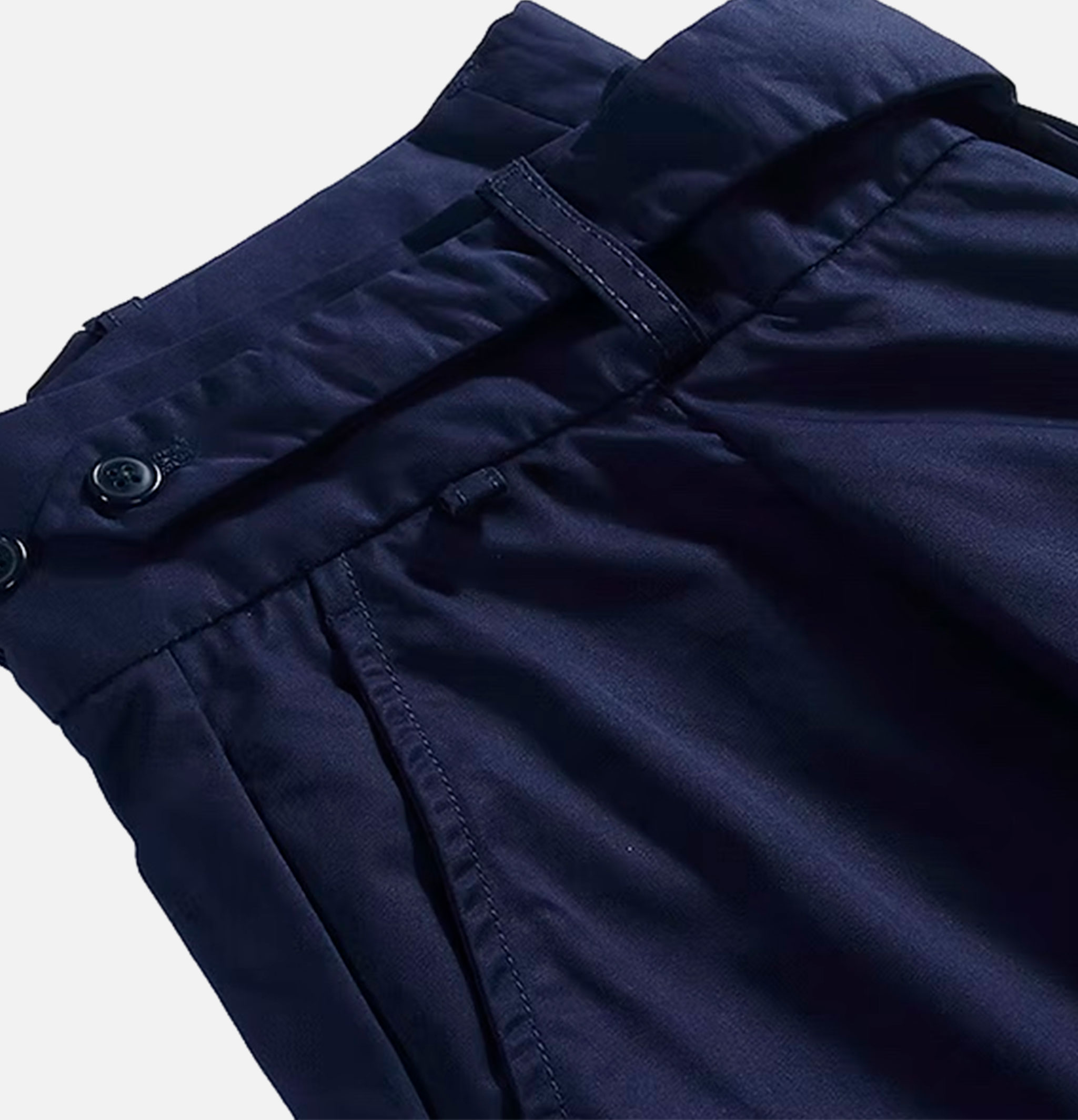 Standard Type Side Button Shorts Navy