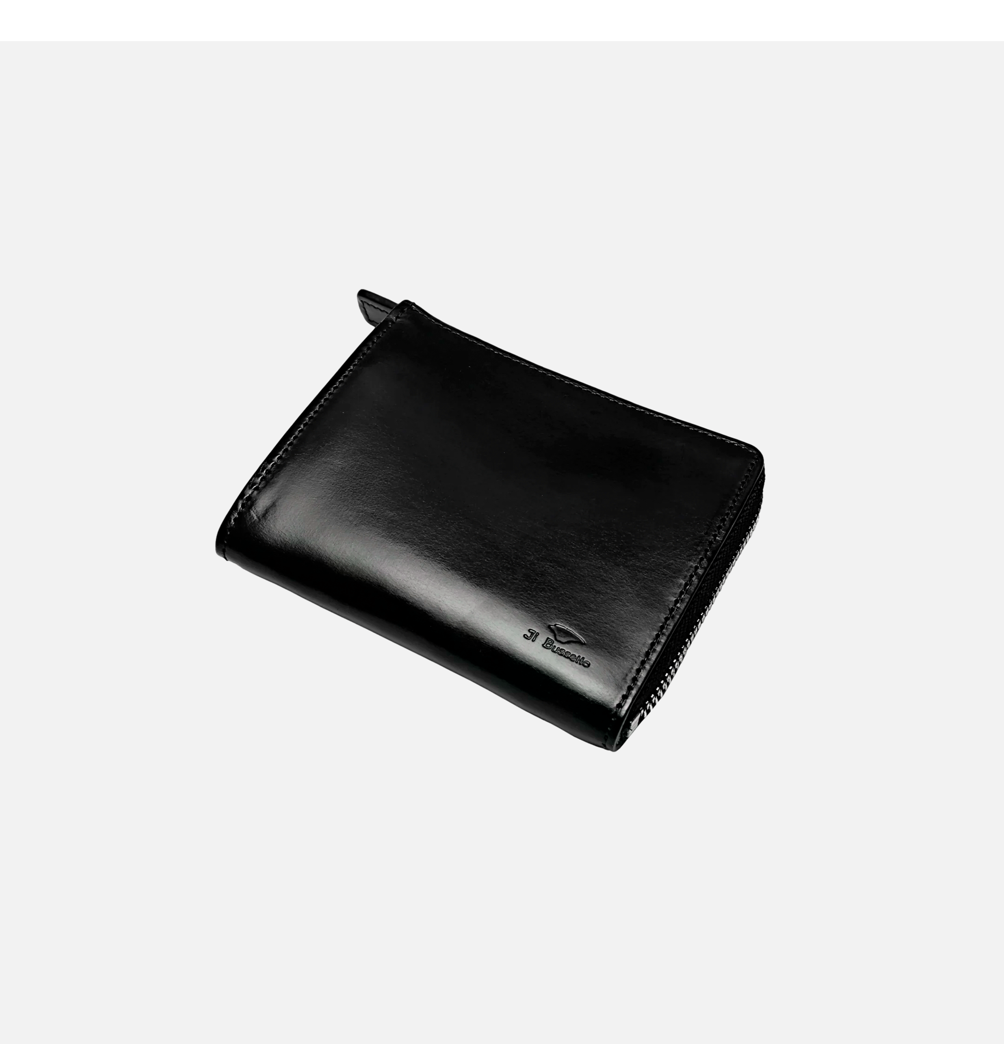 Il Bussetto Folding Zipped Wallet Black