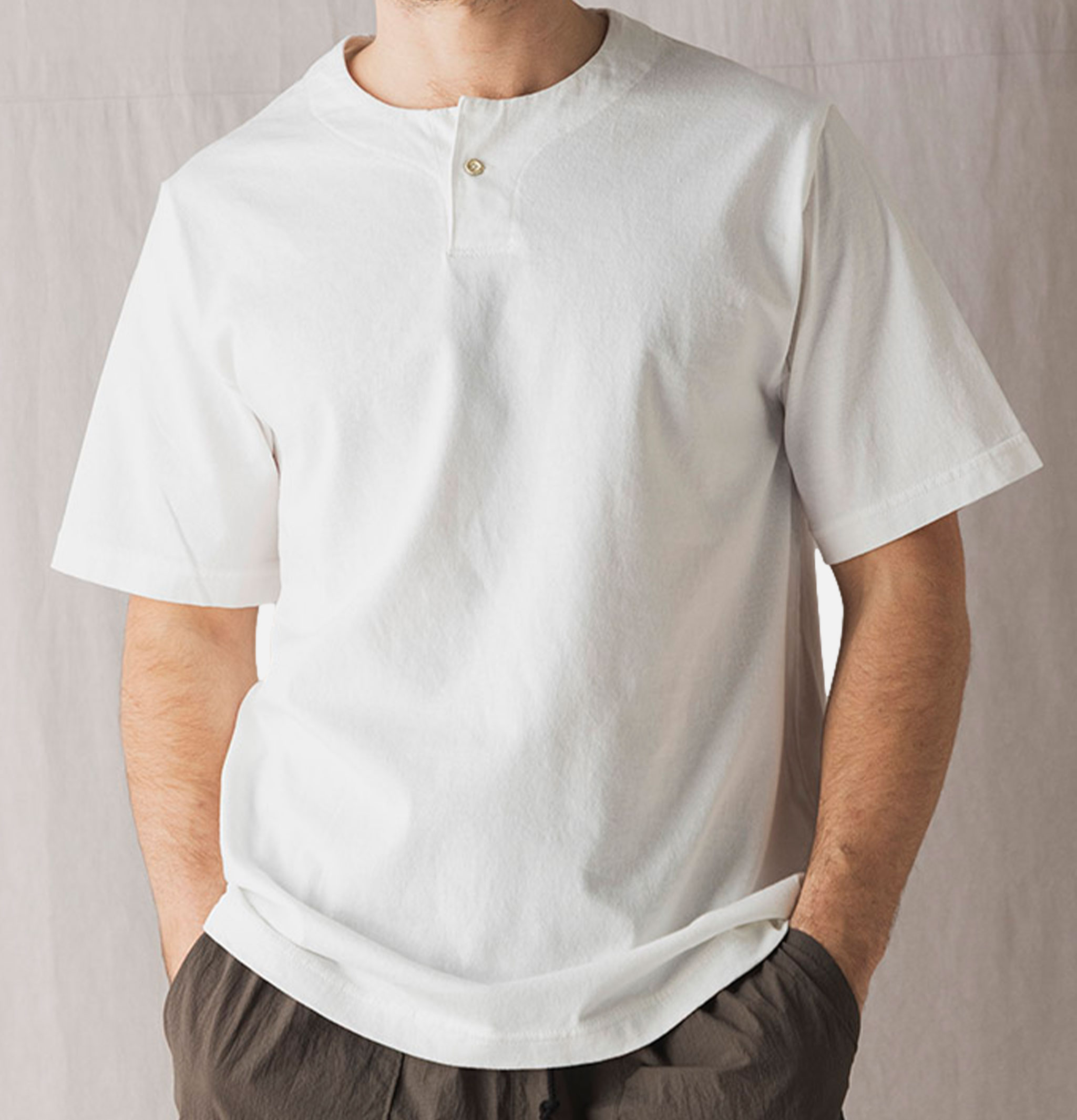 Jackman Henleyneck T-shirt Blanc