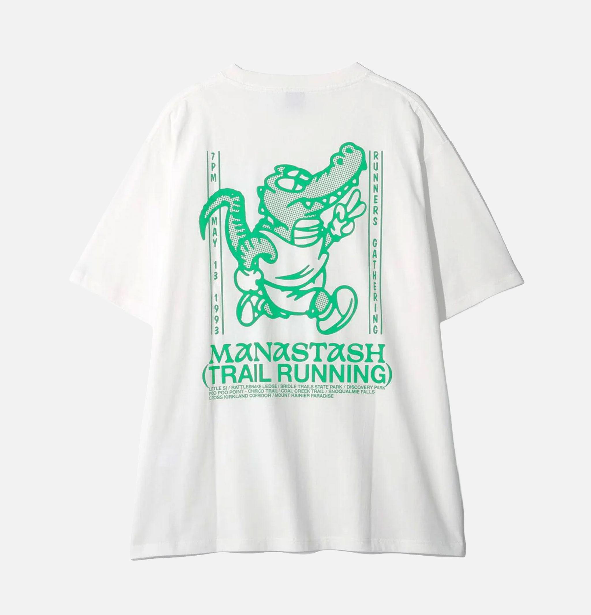 Manastash T-shirt Citee Crocodile Blanc