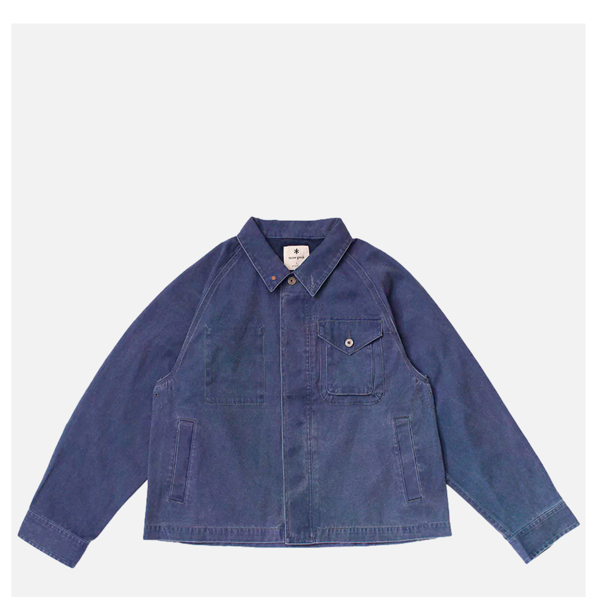 Snow Peak l Sulfur Dyed Fade Coverall Blue | Shop Royalcheese