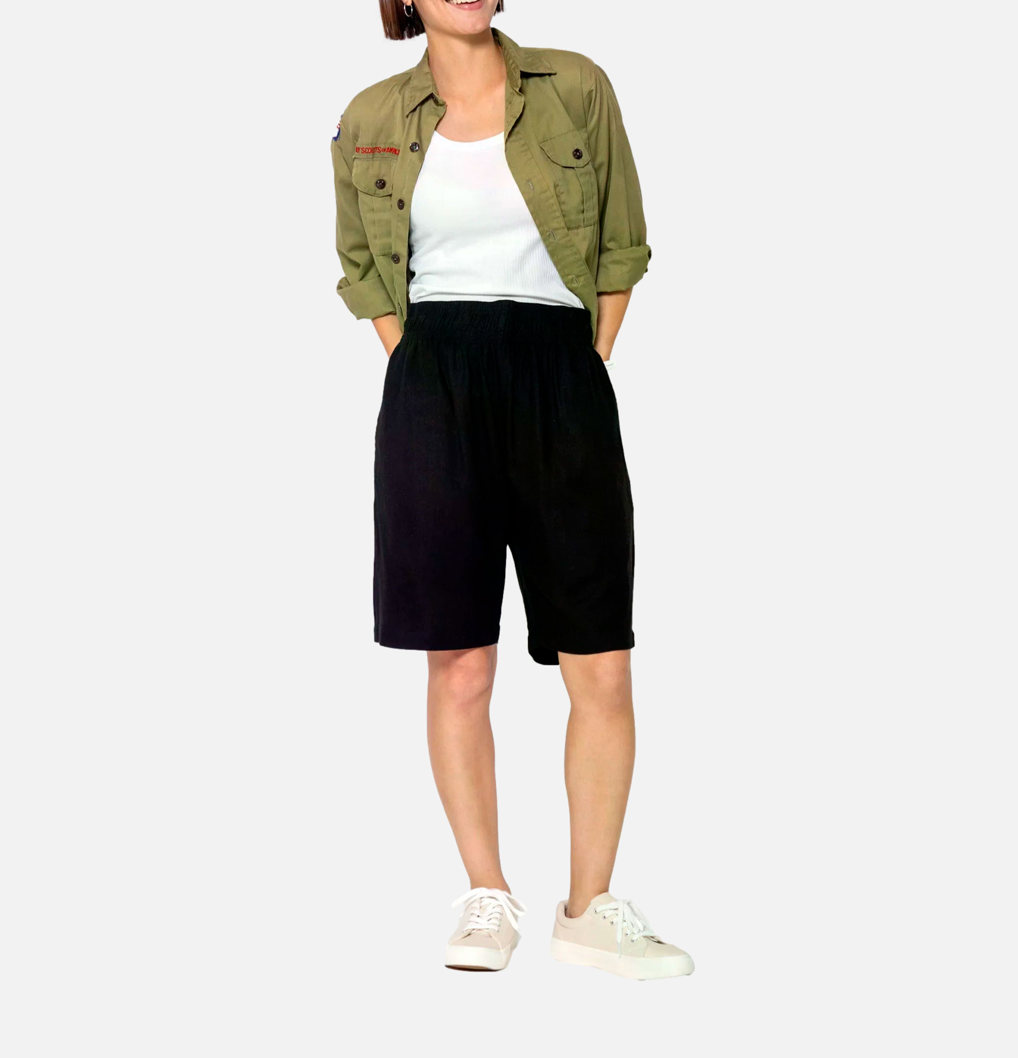 Cookman Chef Linen Shorts Black