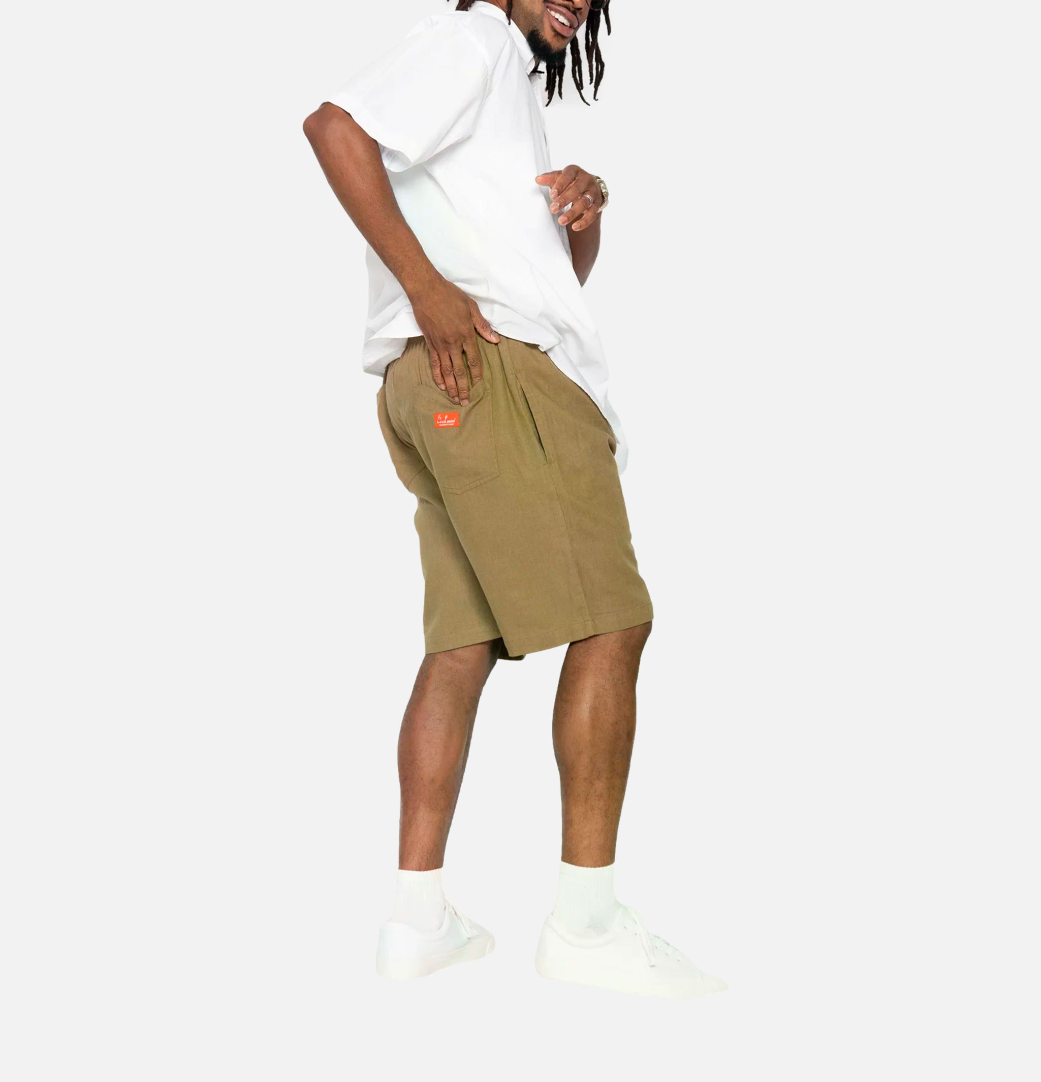 Cookman Chef Linen Shorts Olive