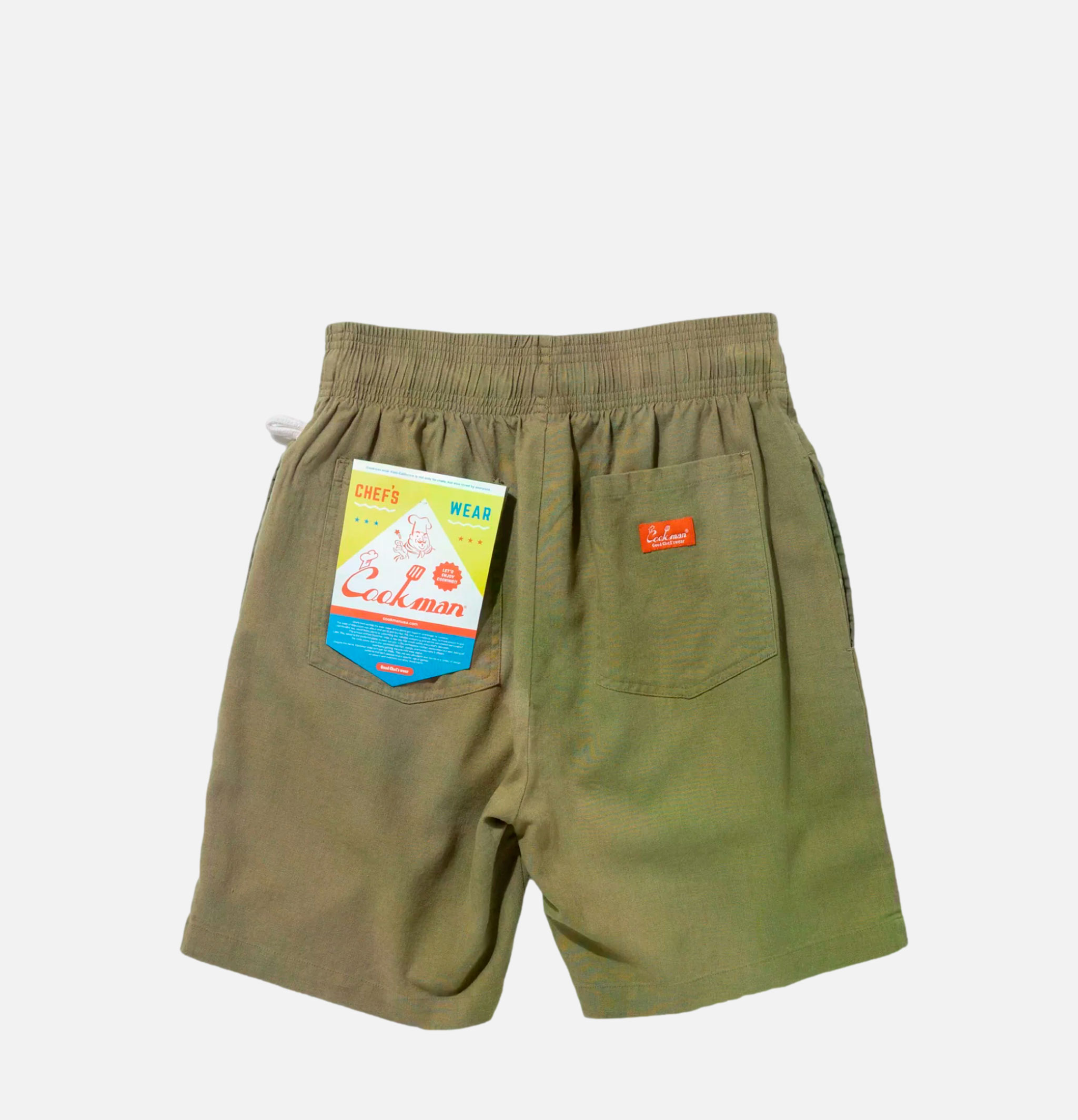 Cookman Chef Linen Shorts Olive