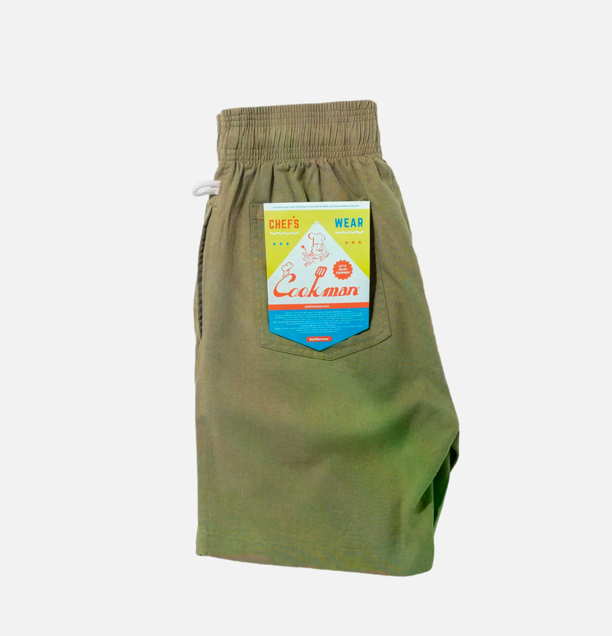 Cookman Chef Linen Shorts Olive
