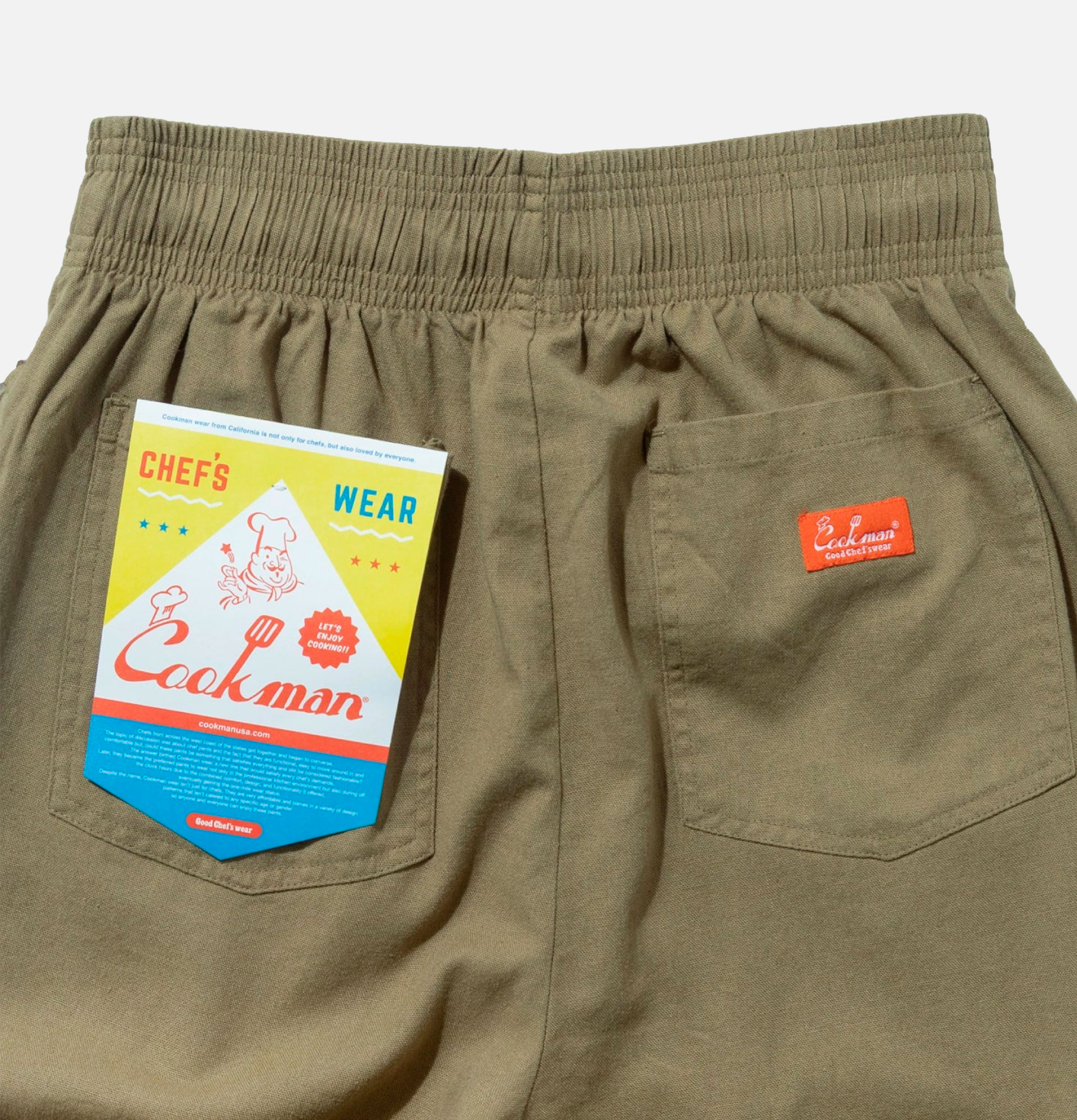 Cookman Chef Linen Shorts Olive