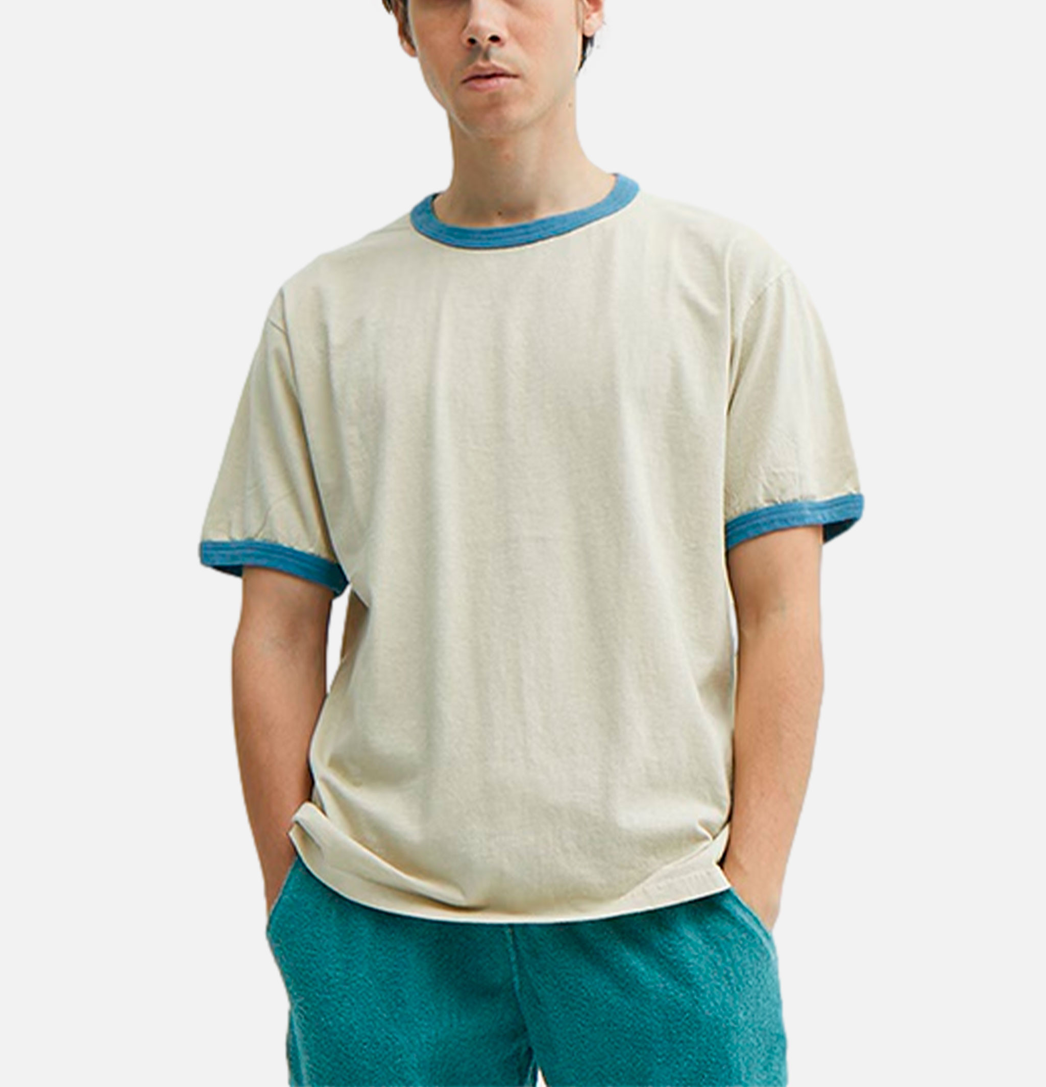 Good On Ringer Tee Natural Smoke