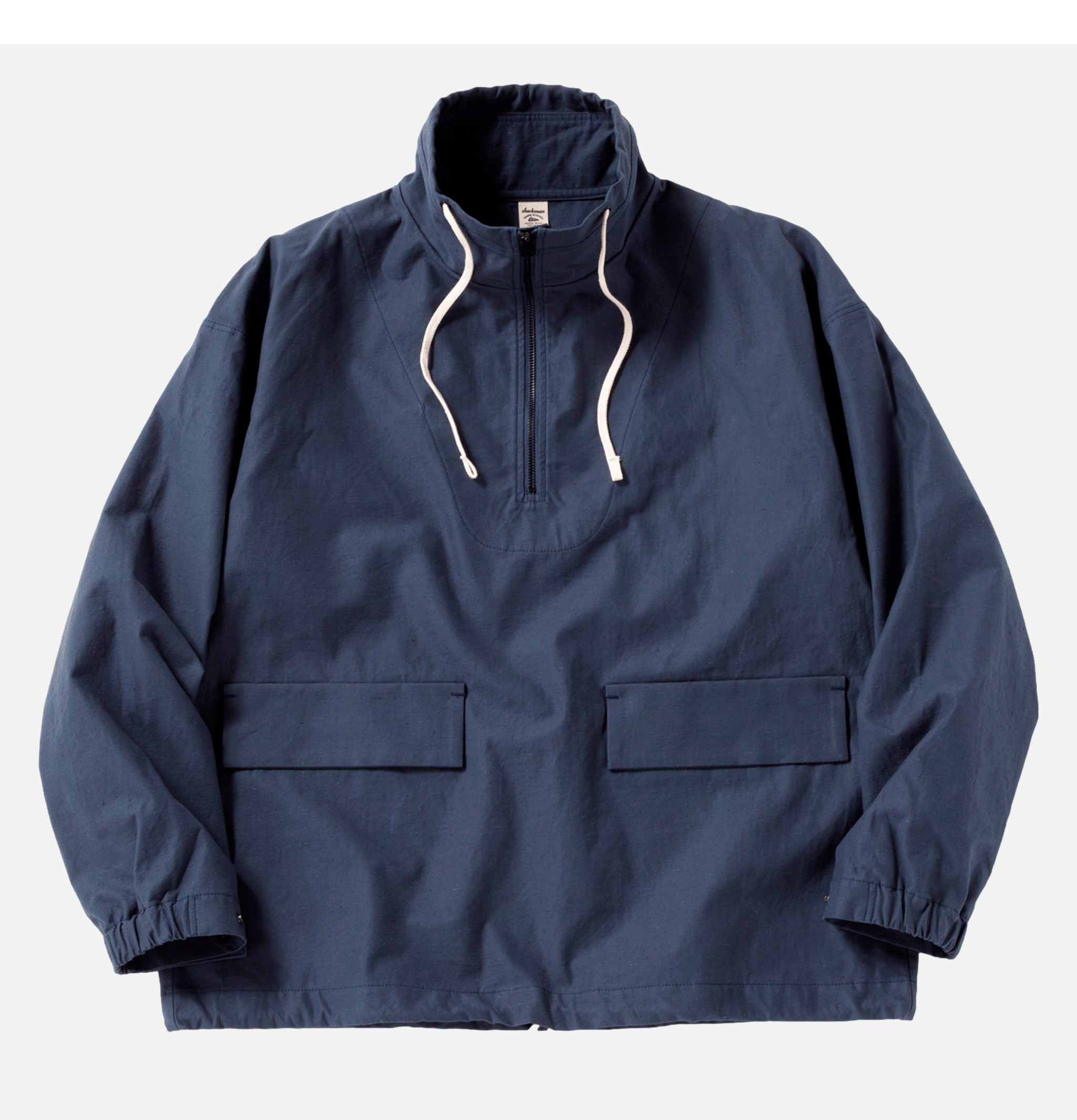 Jackman Back Nep Himo Stand Neck Navy