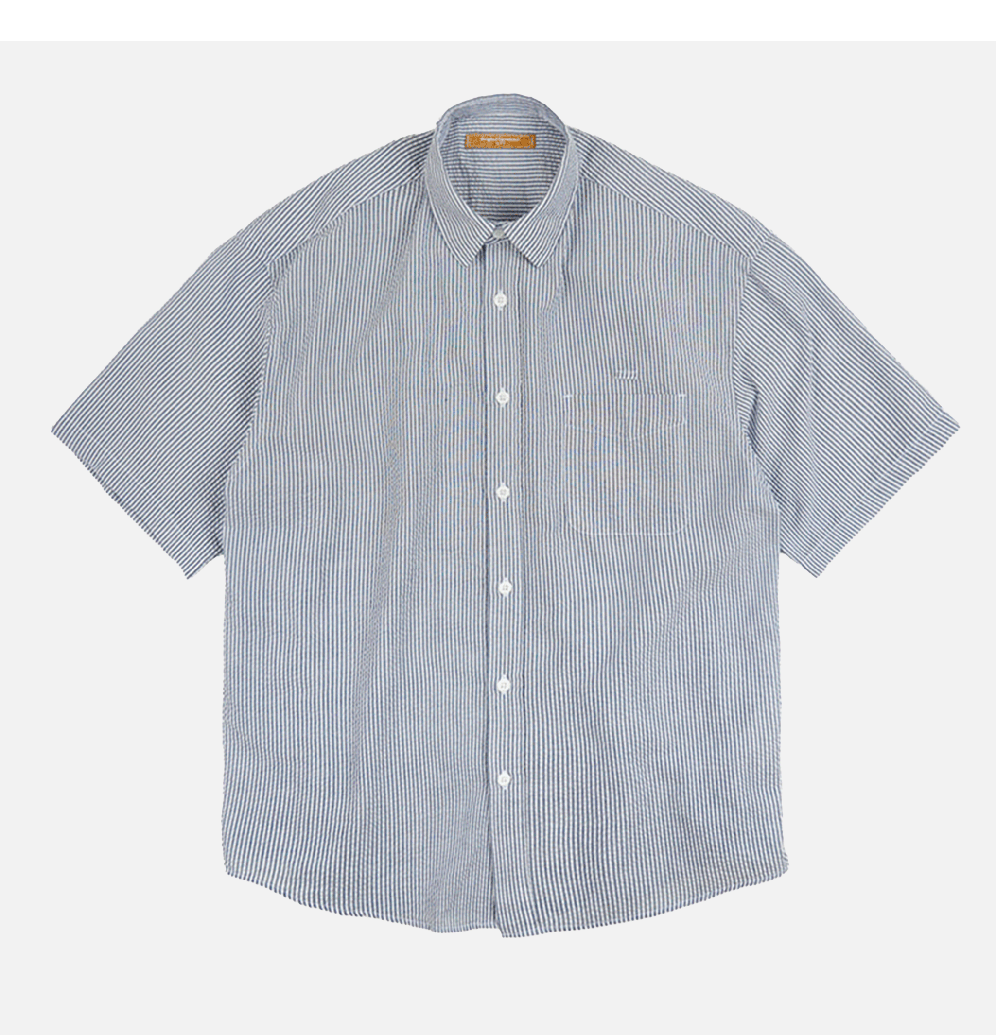 Frizmworks Og Stripe Seersucker Half Shirt in Blue
