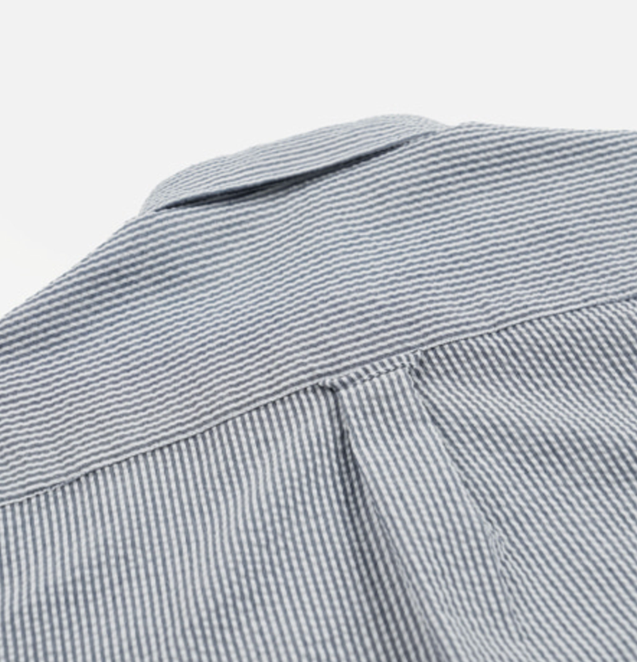 Frizmworks Og Stripe Seersucker Half Shirt in Blue