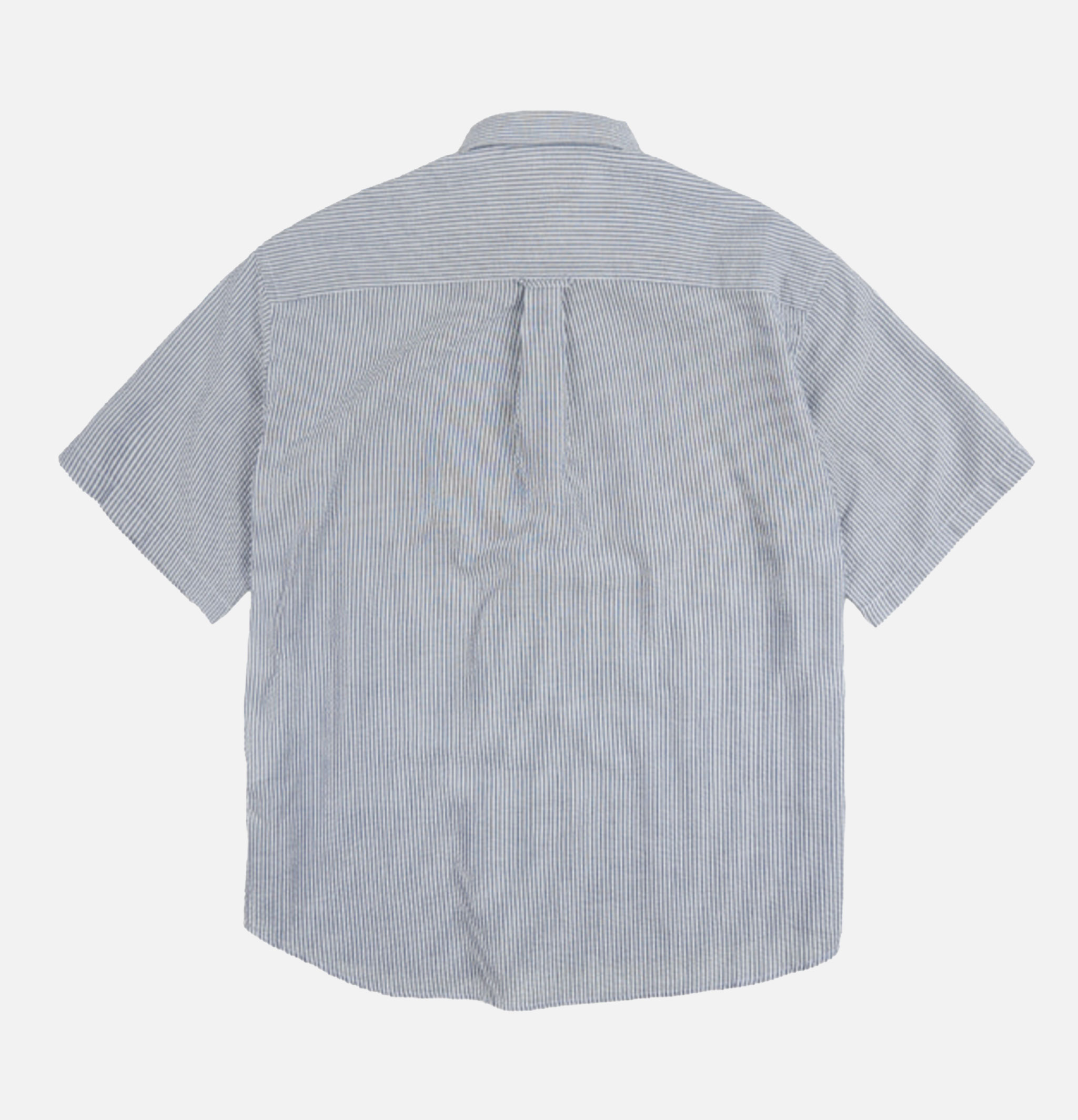 Frizmworks Og Stripe Seersucker Half Shirt in Blue