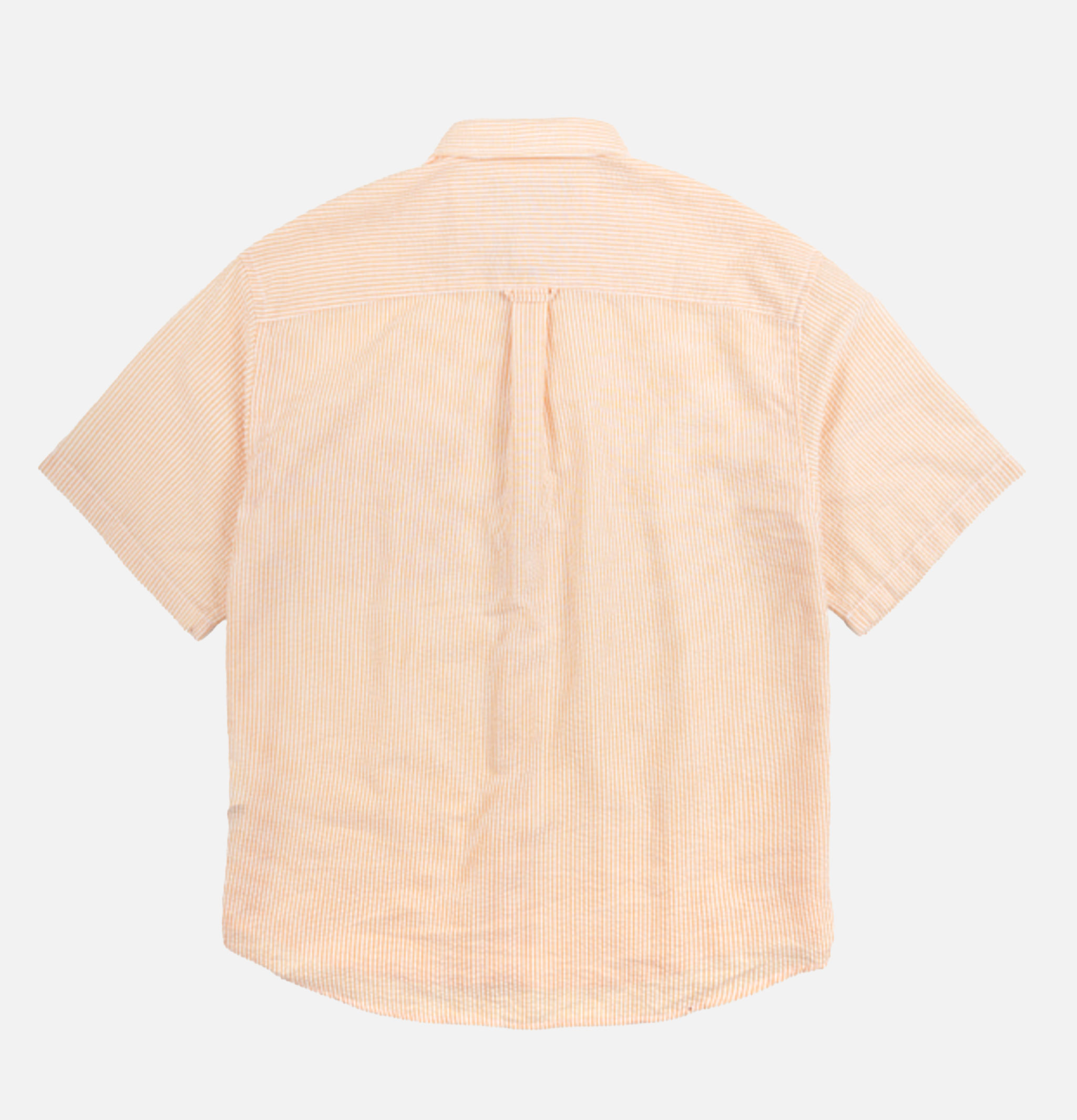 Frizmworks Og Stripe Seersucker Half Shirt in Orange