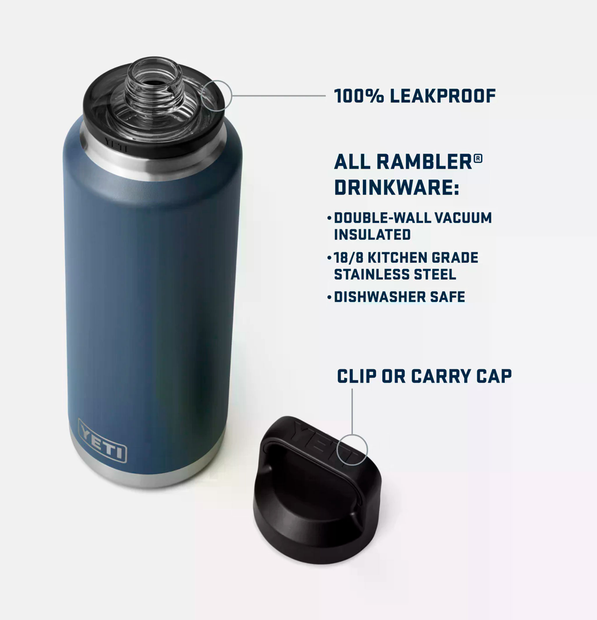 Yeti Rambler Bottle Chug 46oz Wht