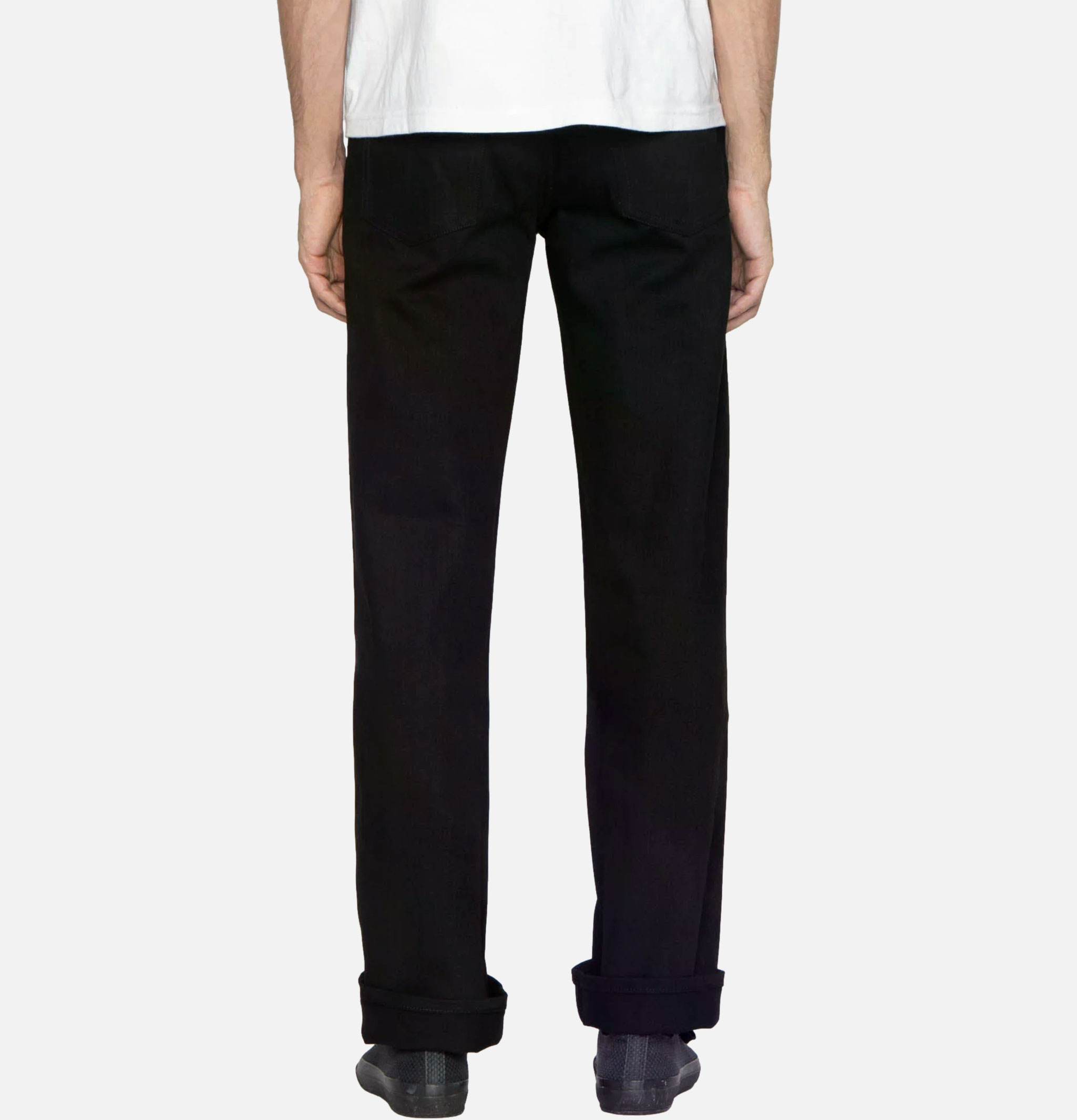 Unbranded Brand Jean UB744 Wide Straight Fit Selvedge 11oz Black