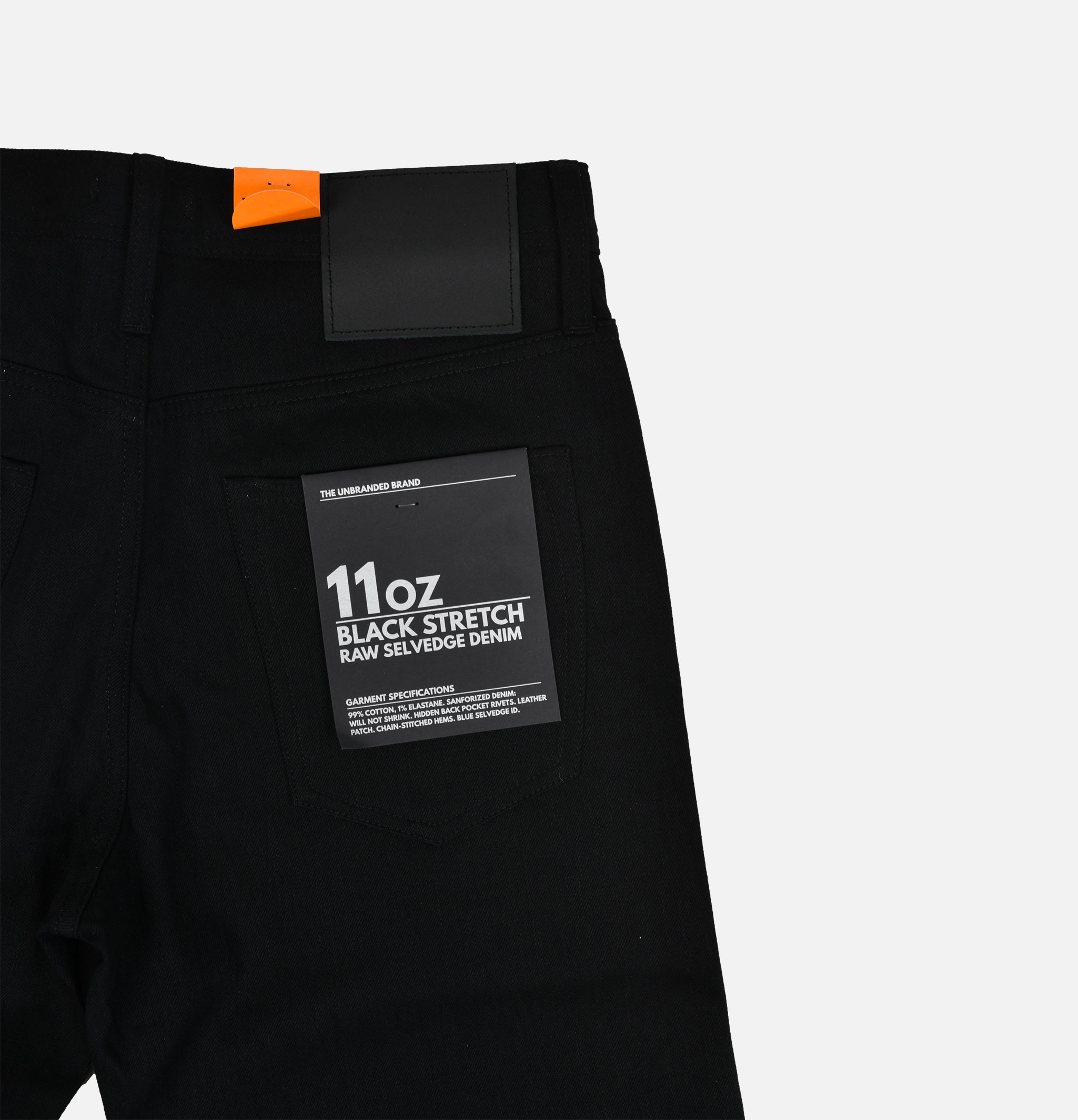 Unbranded Brand Jean UB744 Wide Straight Fit Selvedge 11oz Black