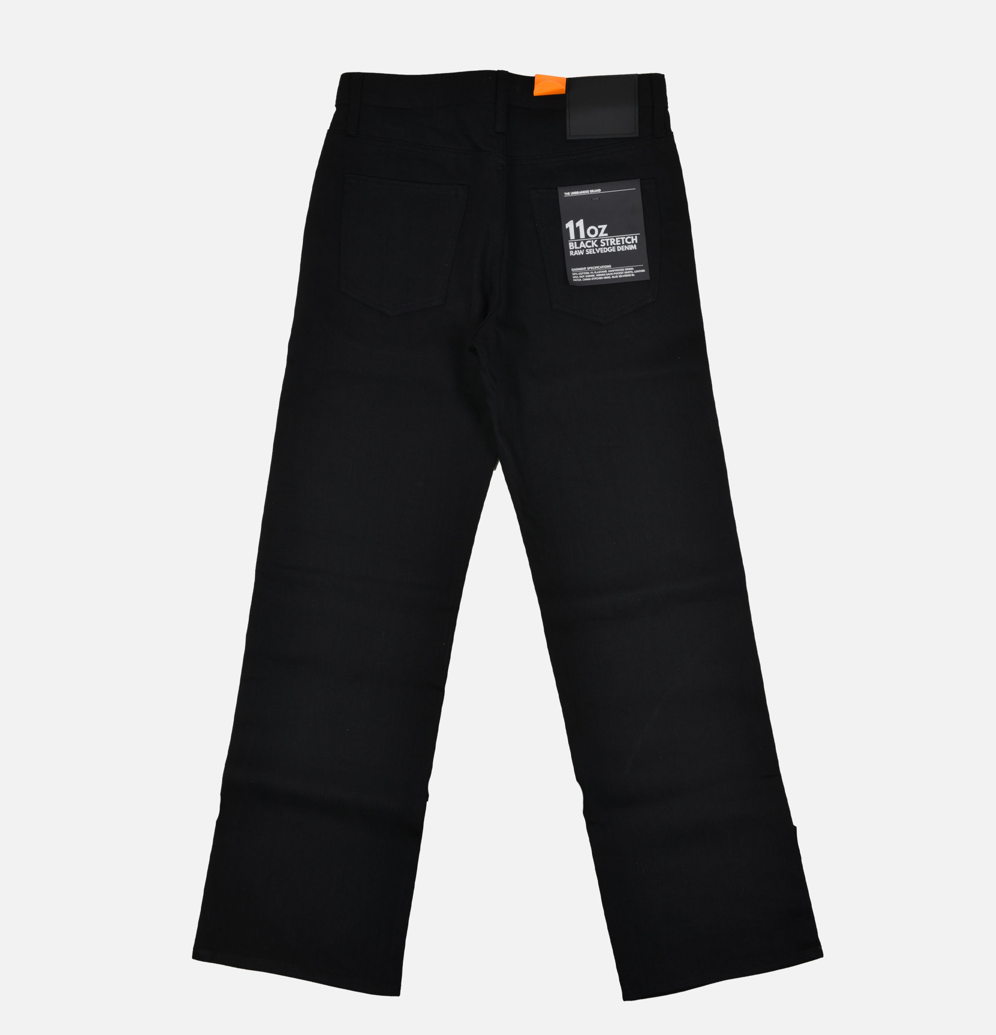 Unbranded Brand Jean UB744 Wide Straight Fit Selvedge 11oz Black