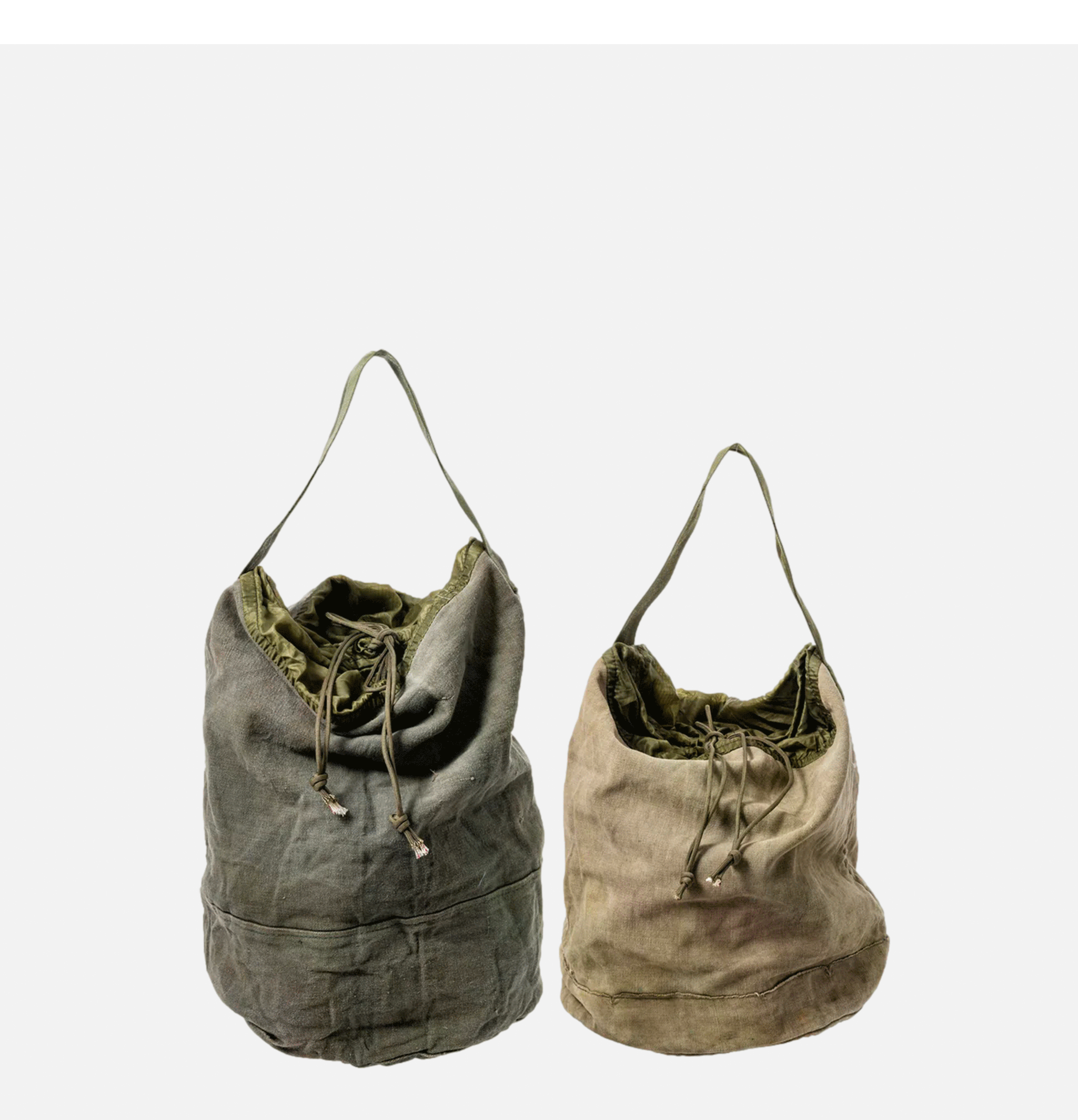 Puebco Old Tent Drawstring Bag, Olive