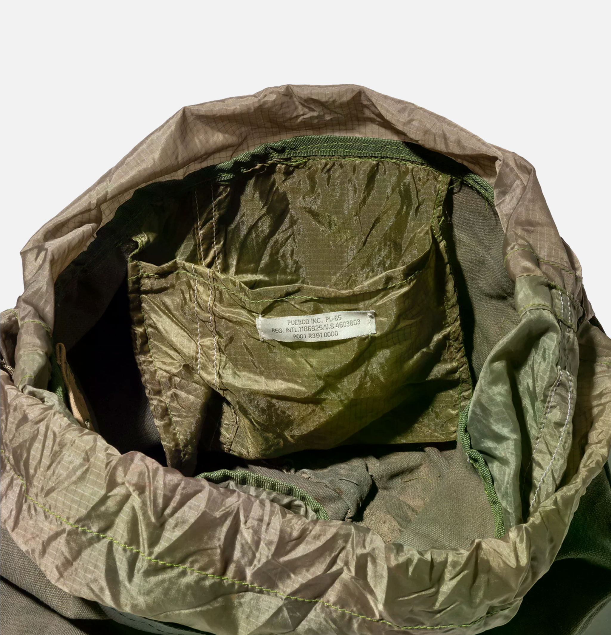 Puebco Old Tent Drawstring Bag, Olive
