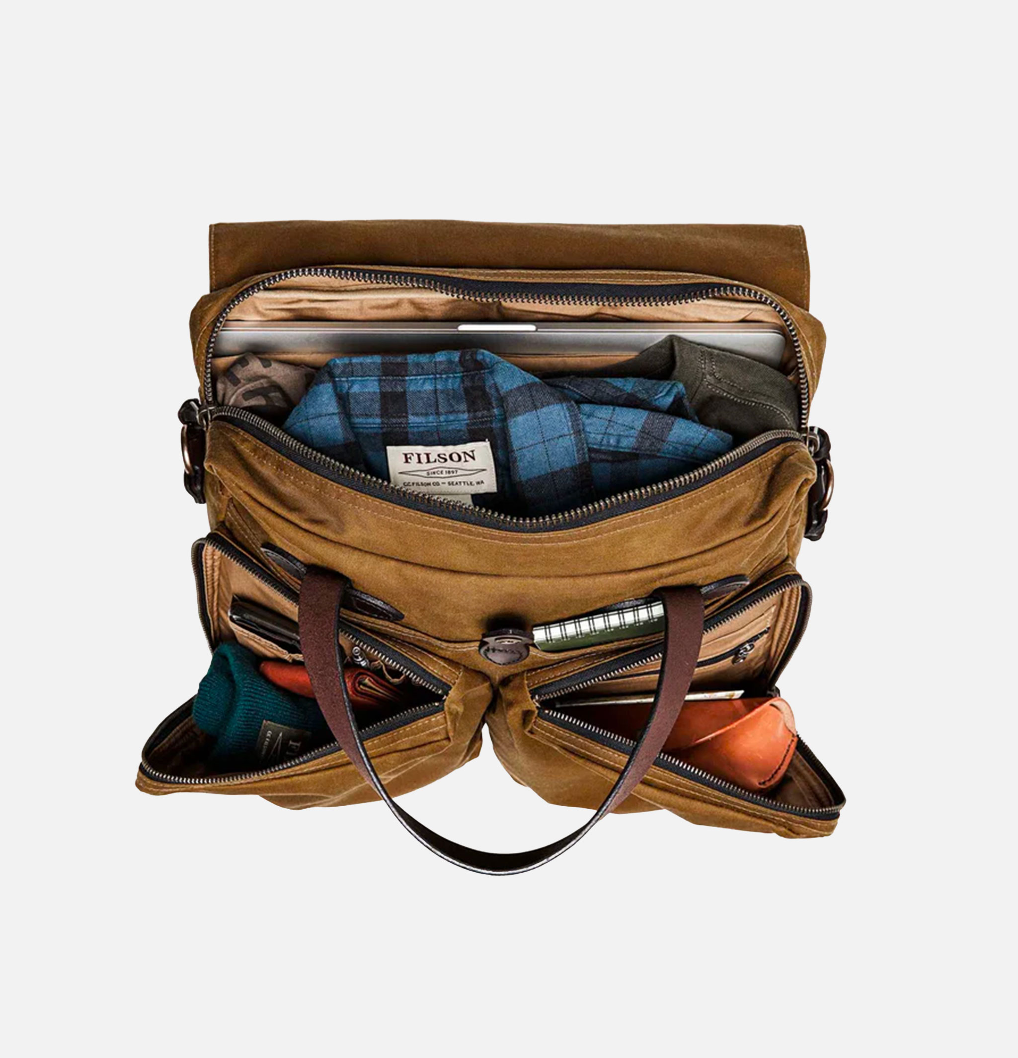 Filson 24 Hour Tin Briefcase Dark Tan