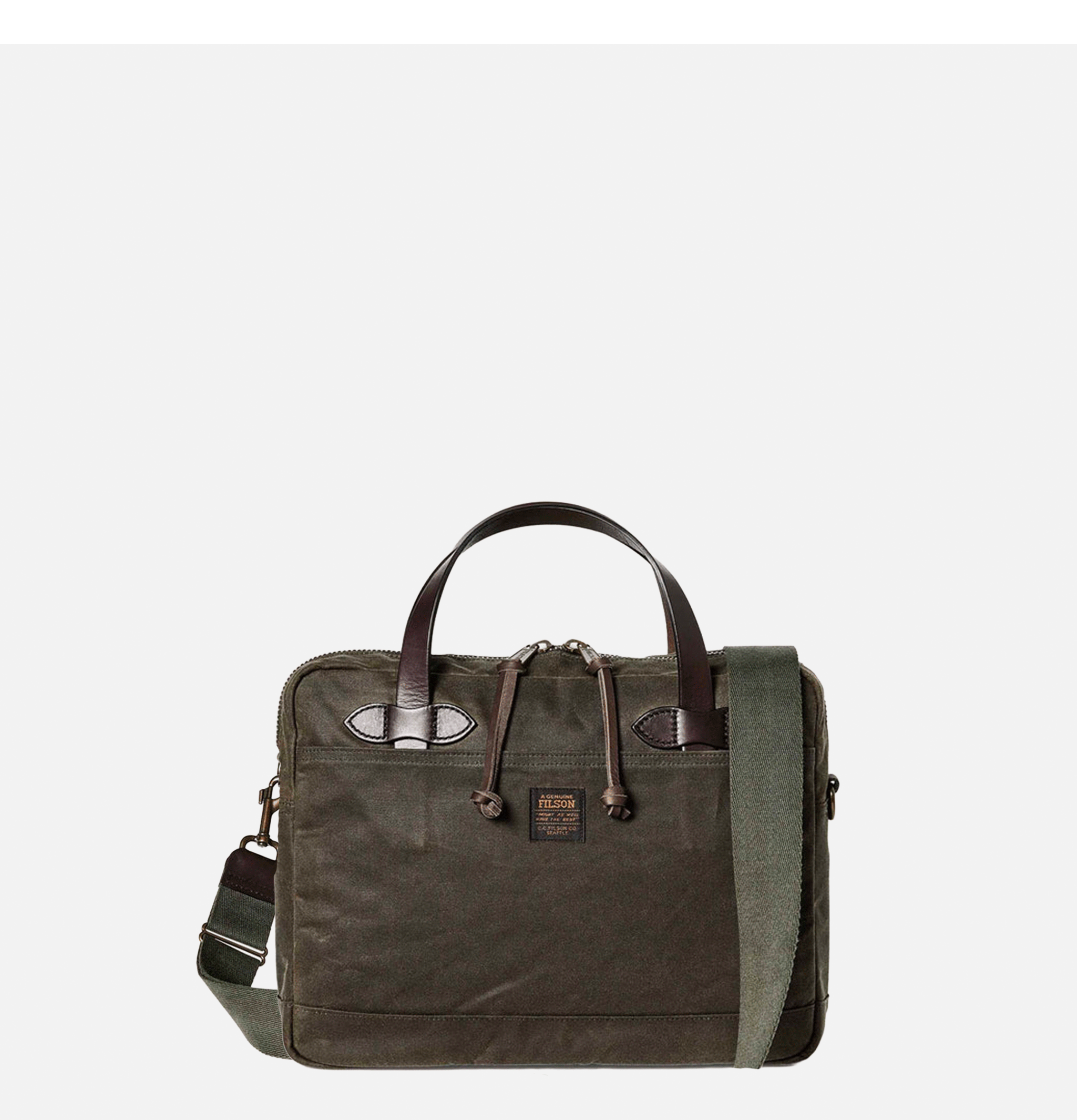 Filson Tin Cloth Compact Briefcase Otter Green