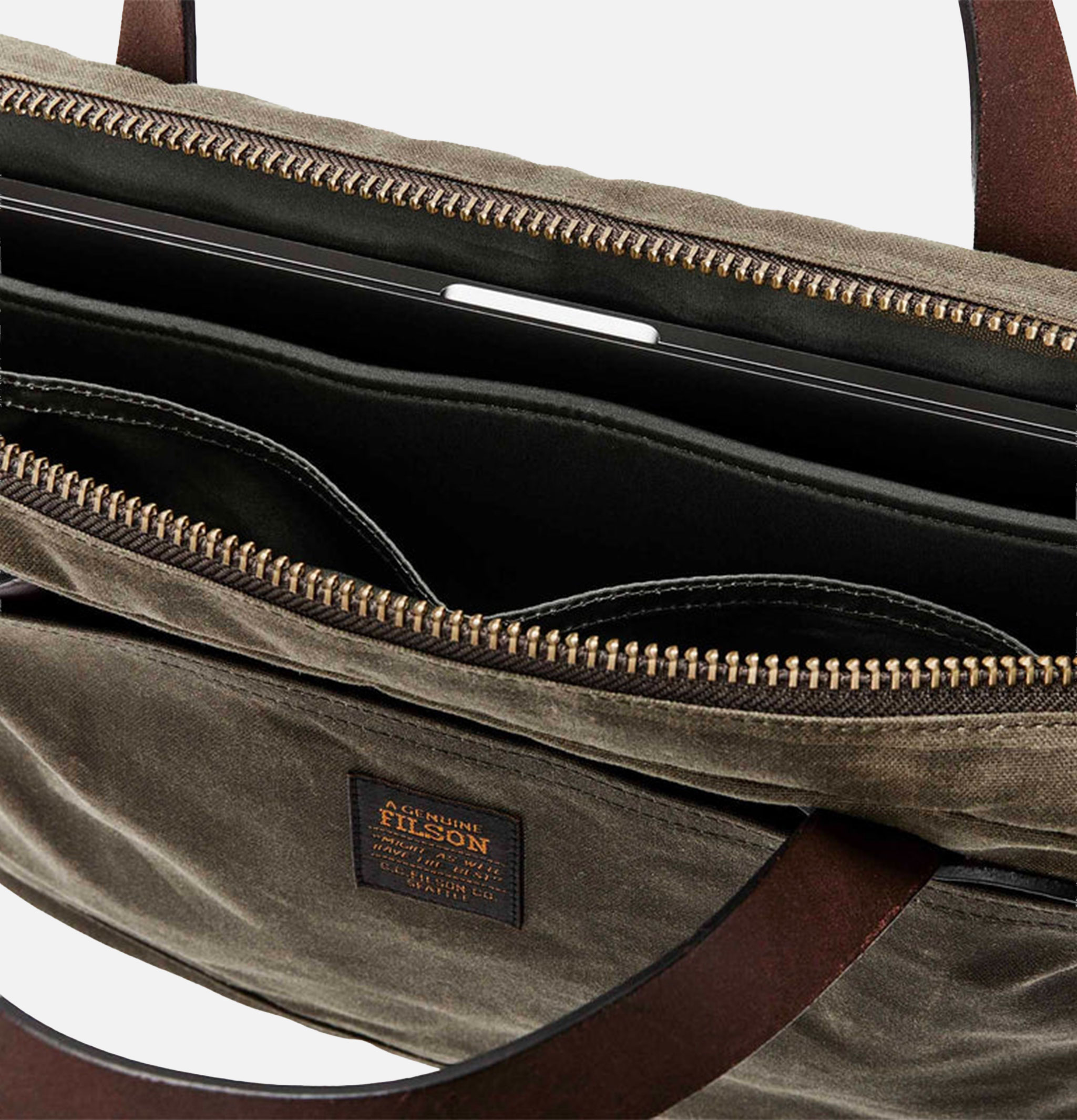 Filson Tin Cloth Compact Briefcase Otter Green