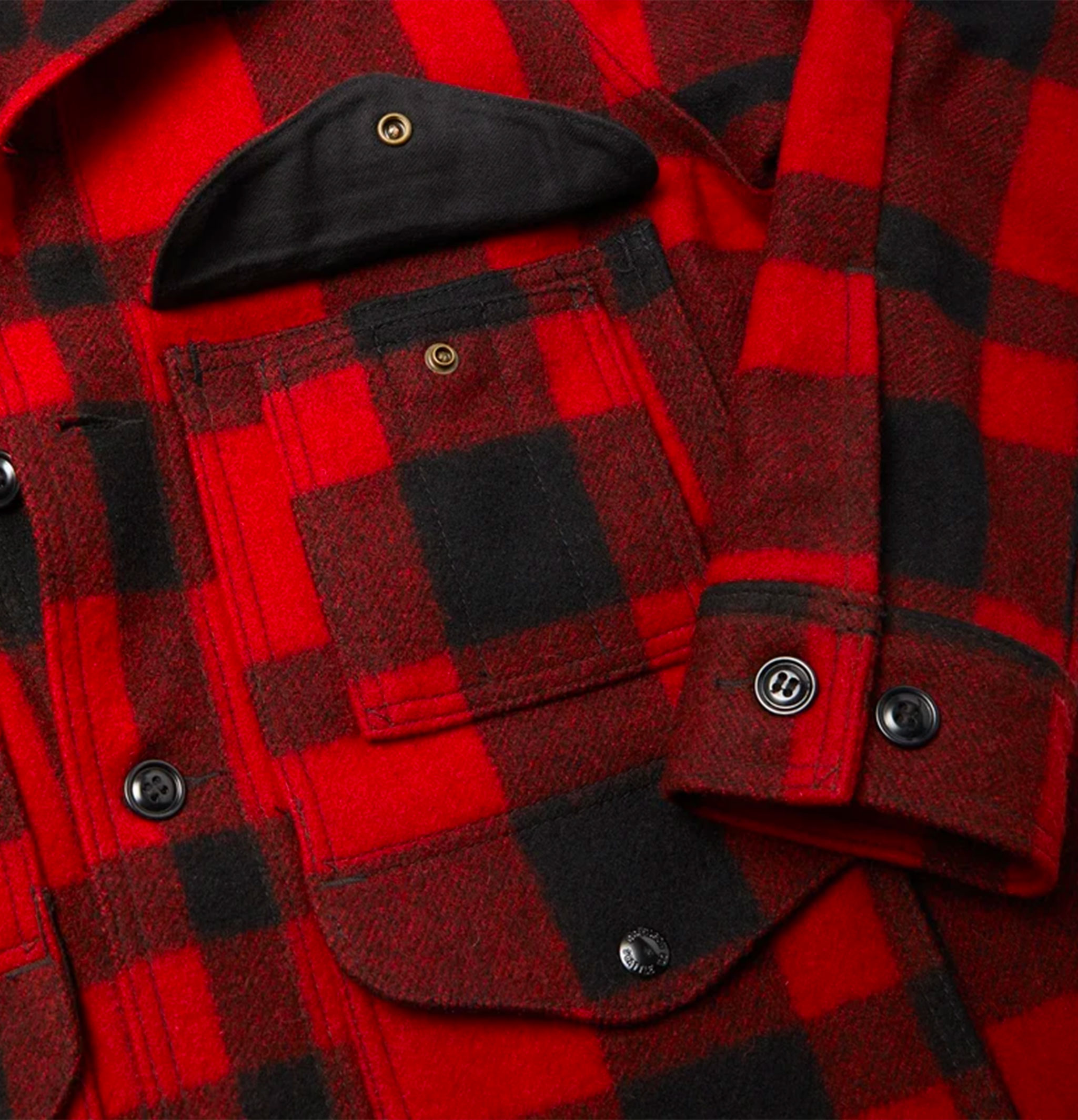 Filson Mackinaw Cruiser Jacket, Red and Black