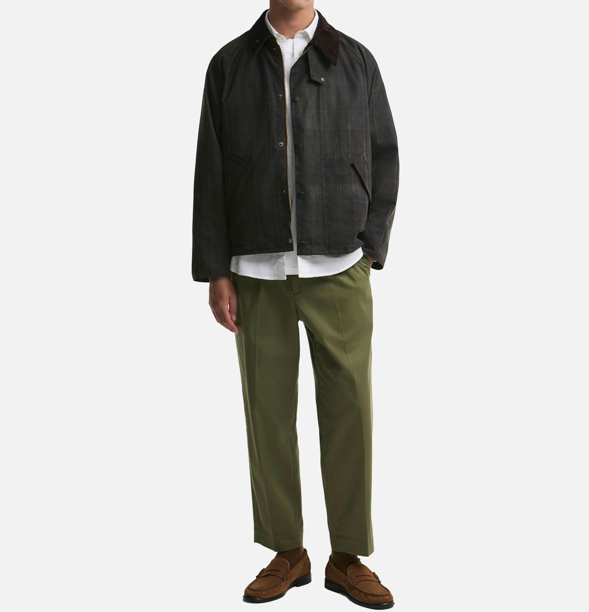 Barbour Tartan Transport Waxed Jacket, Dark Tartan