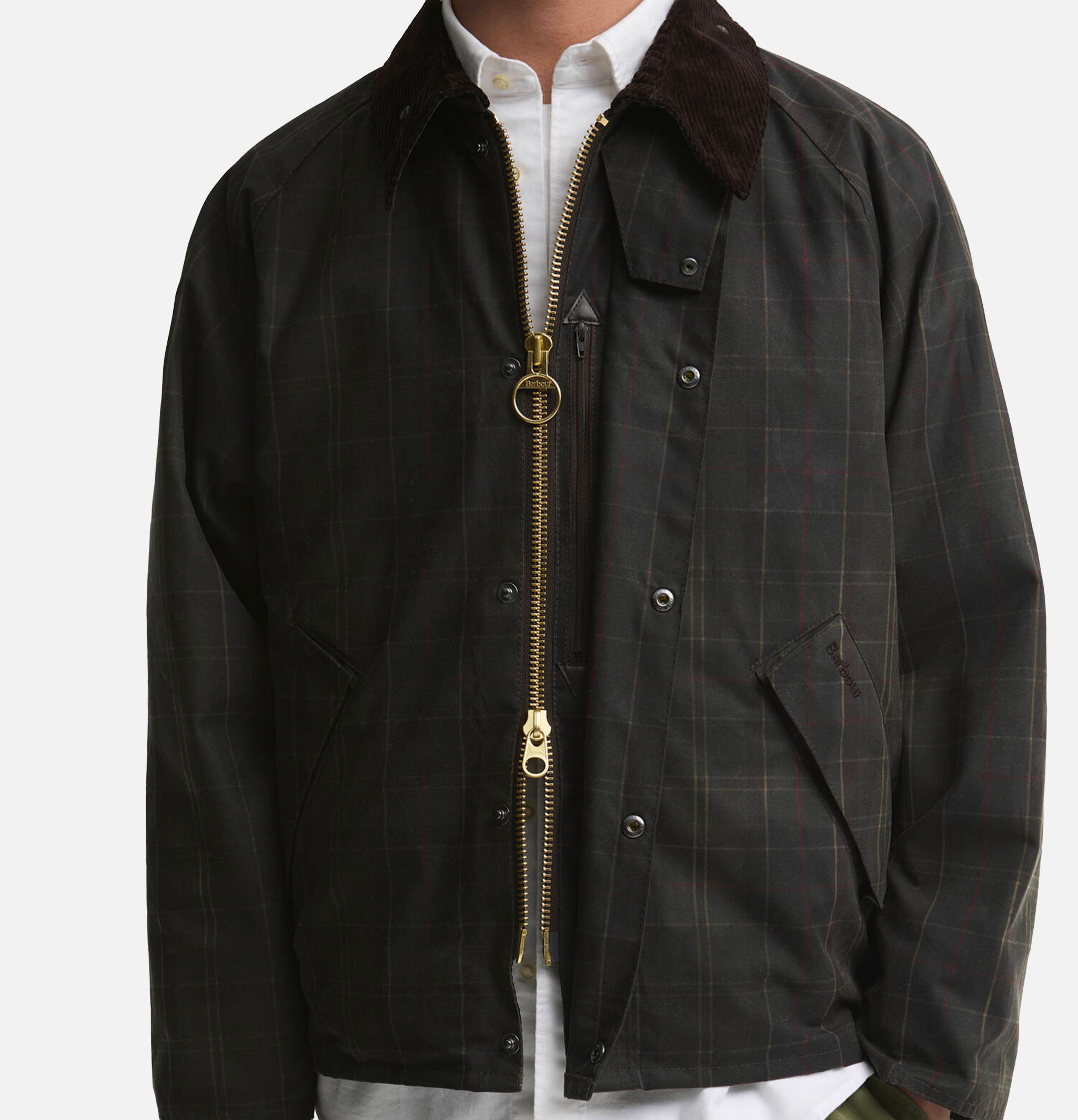 Barbour Tartan Transport Waxed Jacket, Dark Tartan