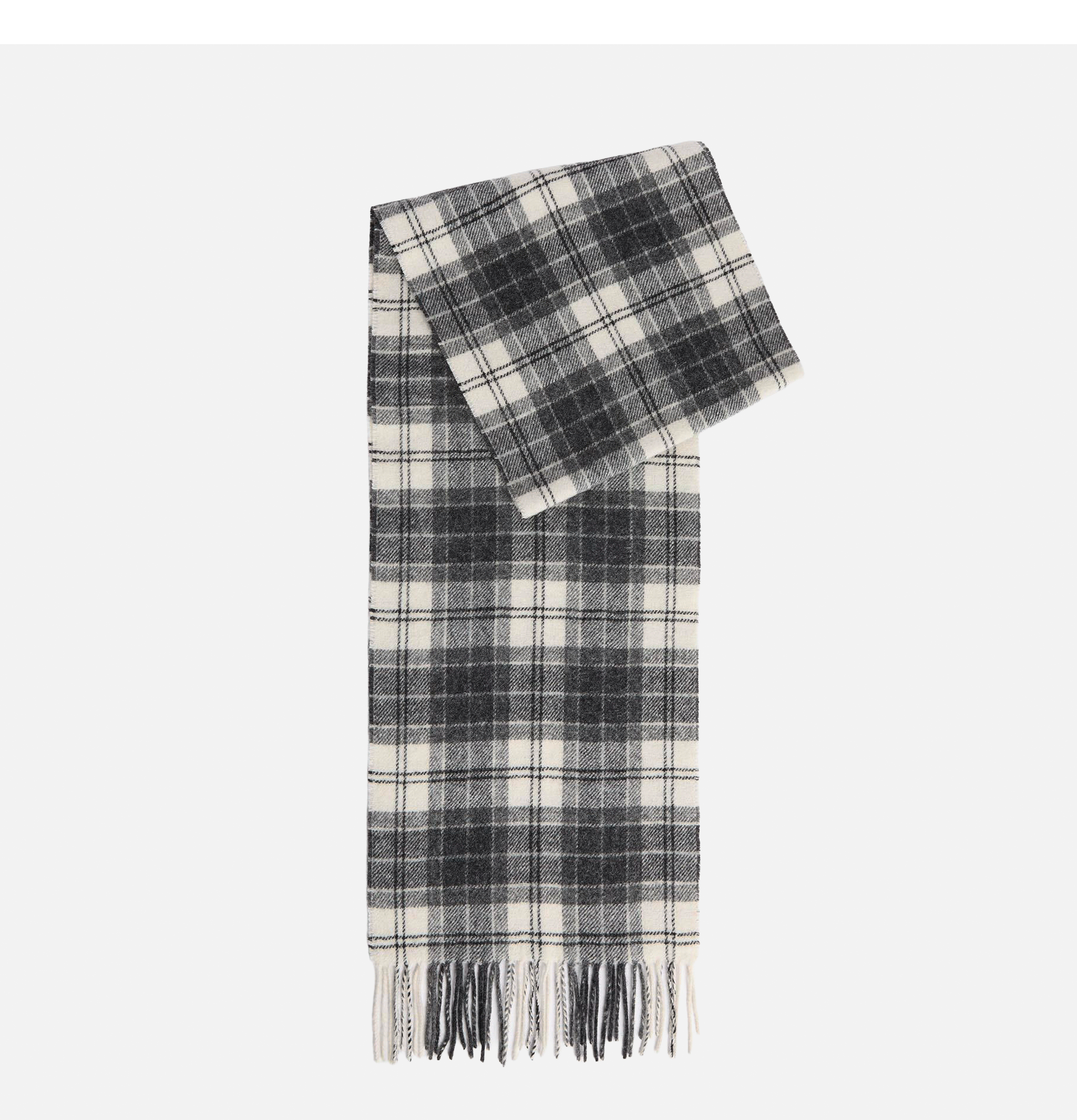 Barbour Monochrome Tartan Lambswool Scarf