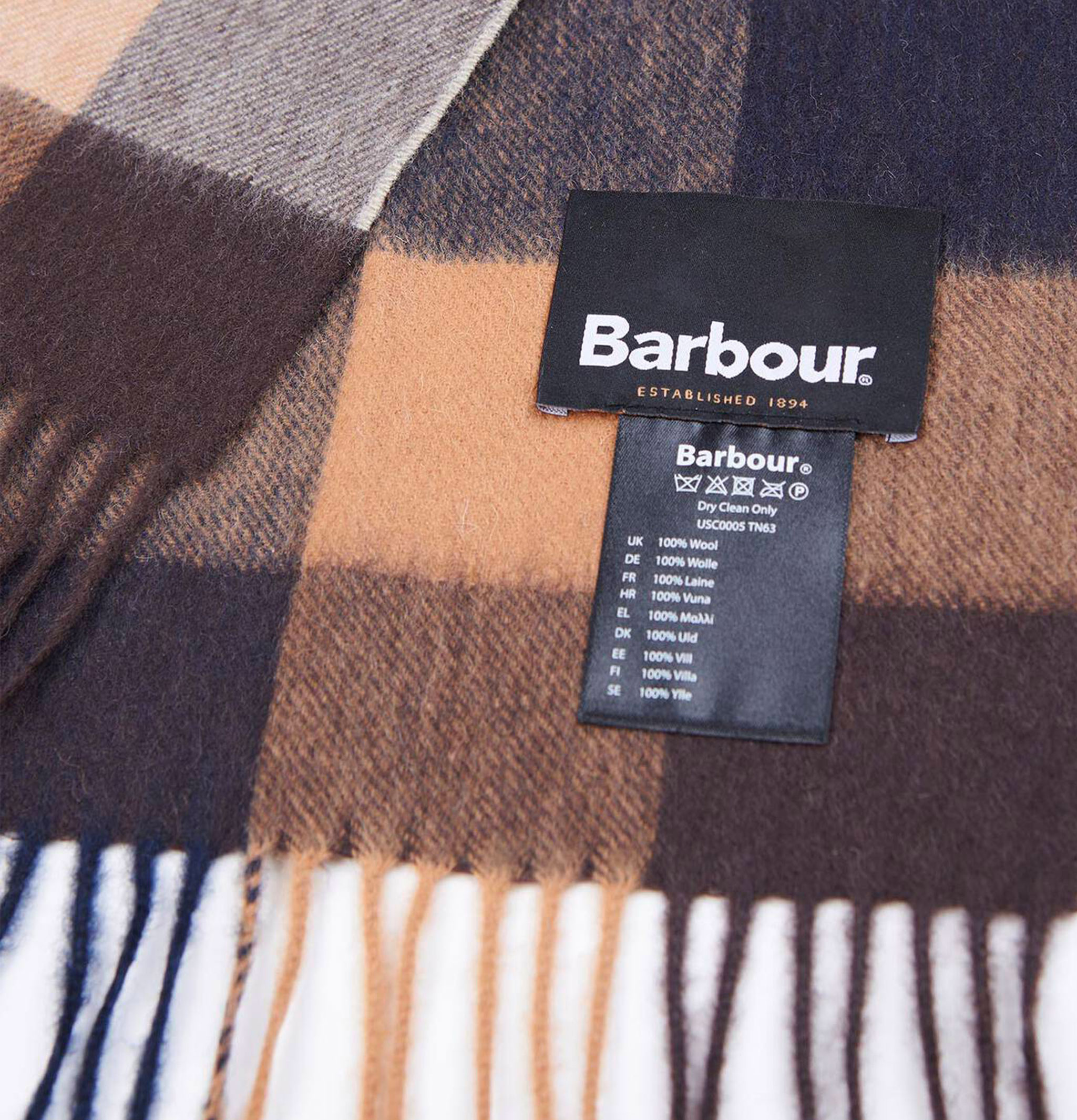 Barbour Lambswool Tattersall Autumn Dress Scarf