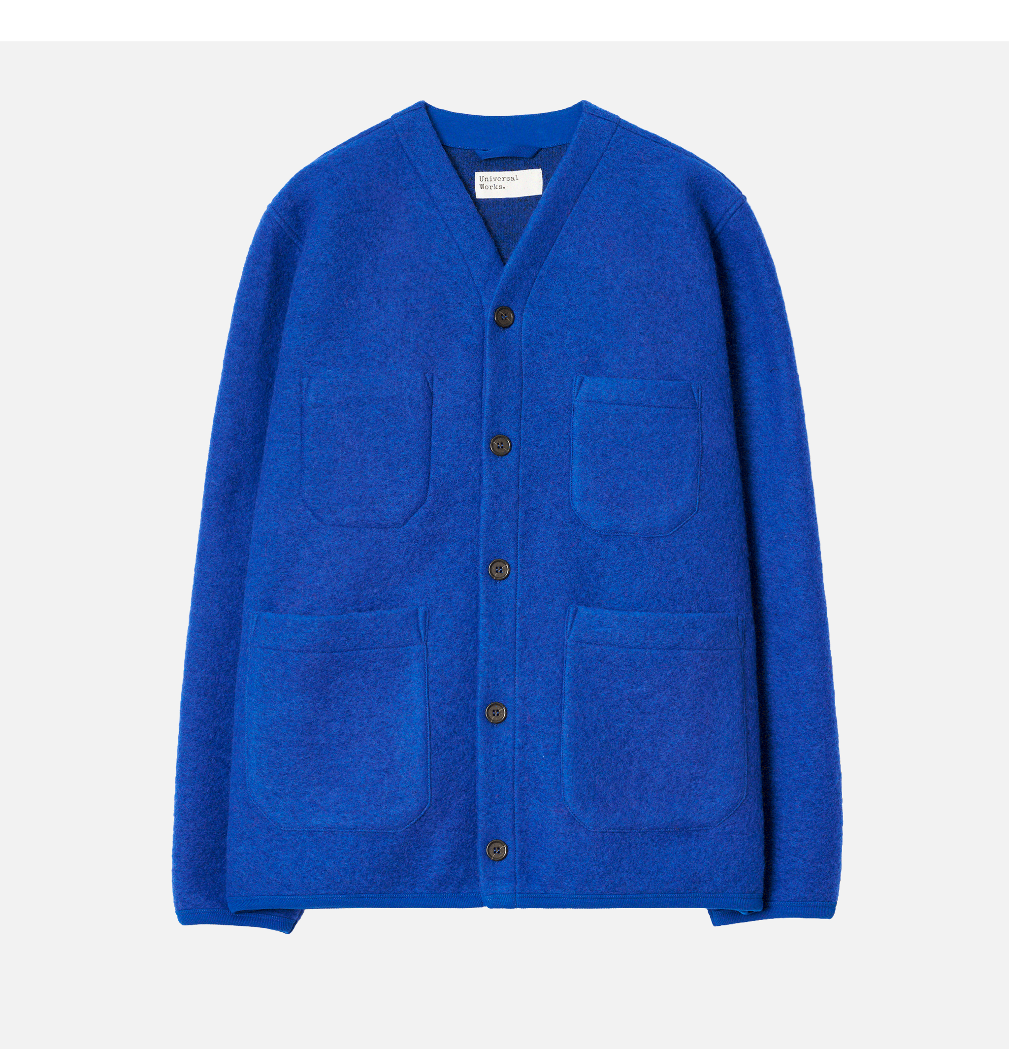 Universal Works Blue Wool Cardigan