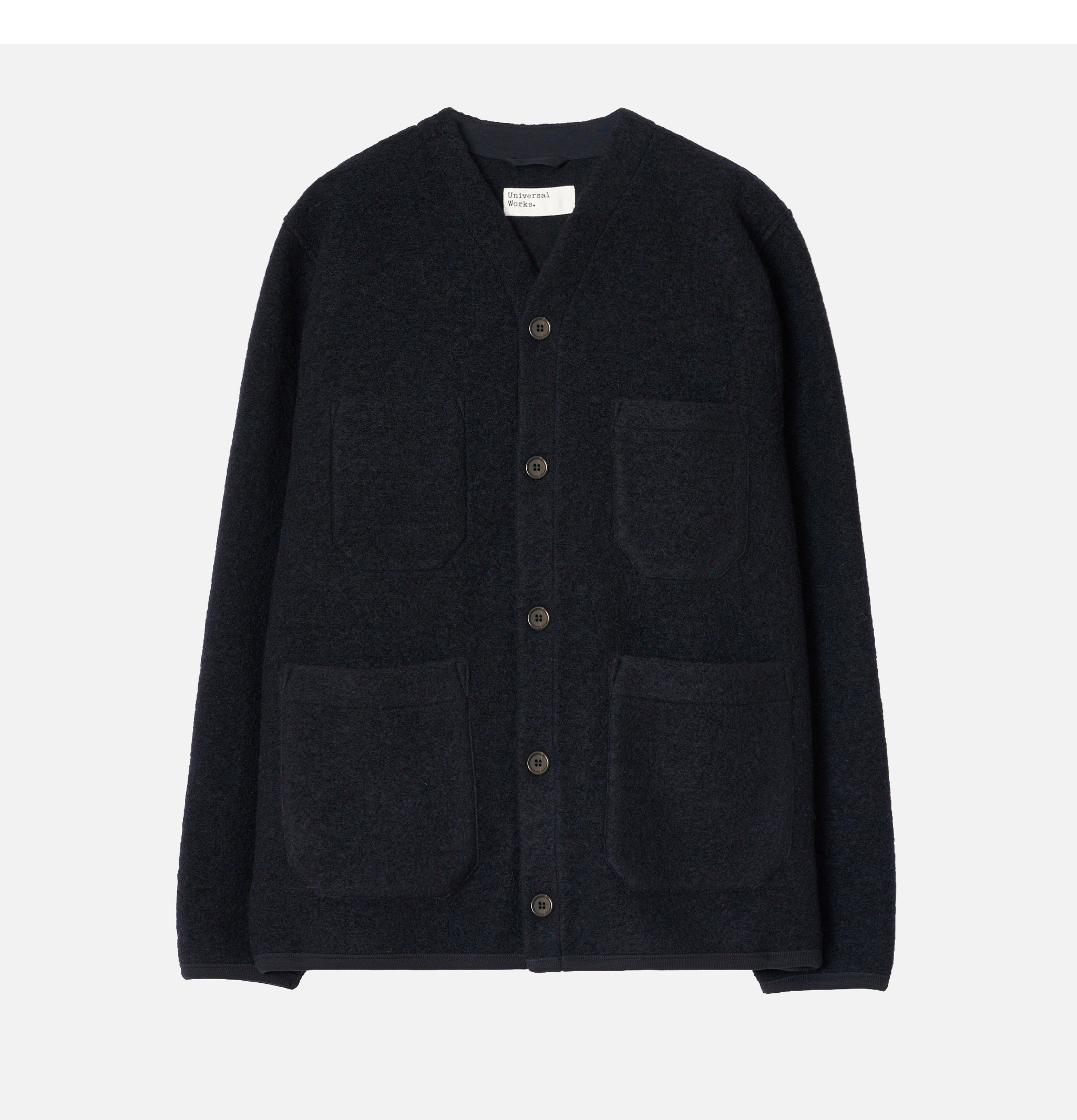 Universal Works Navy Wool Cardigan