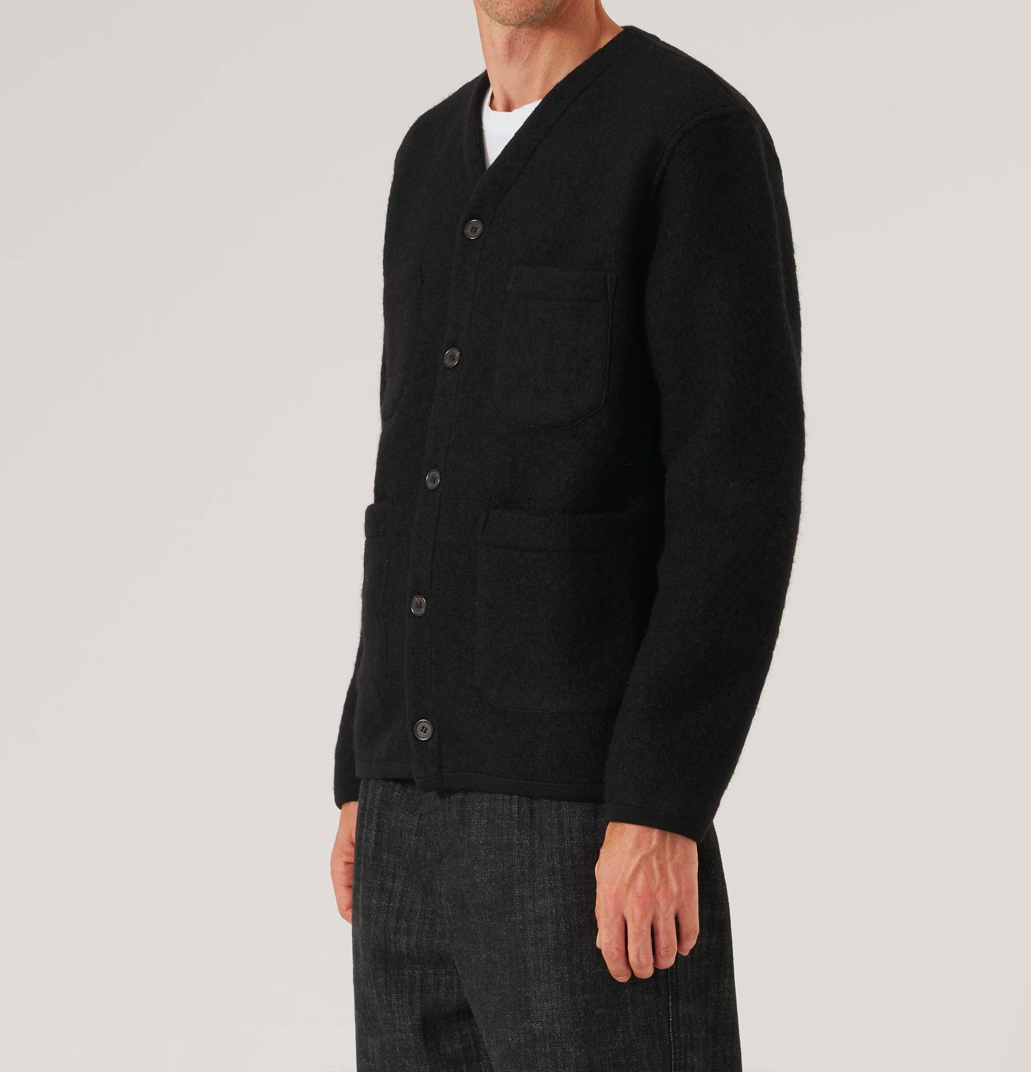 Universal Works Cardigan Laine Noir