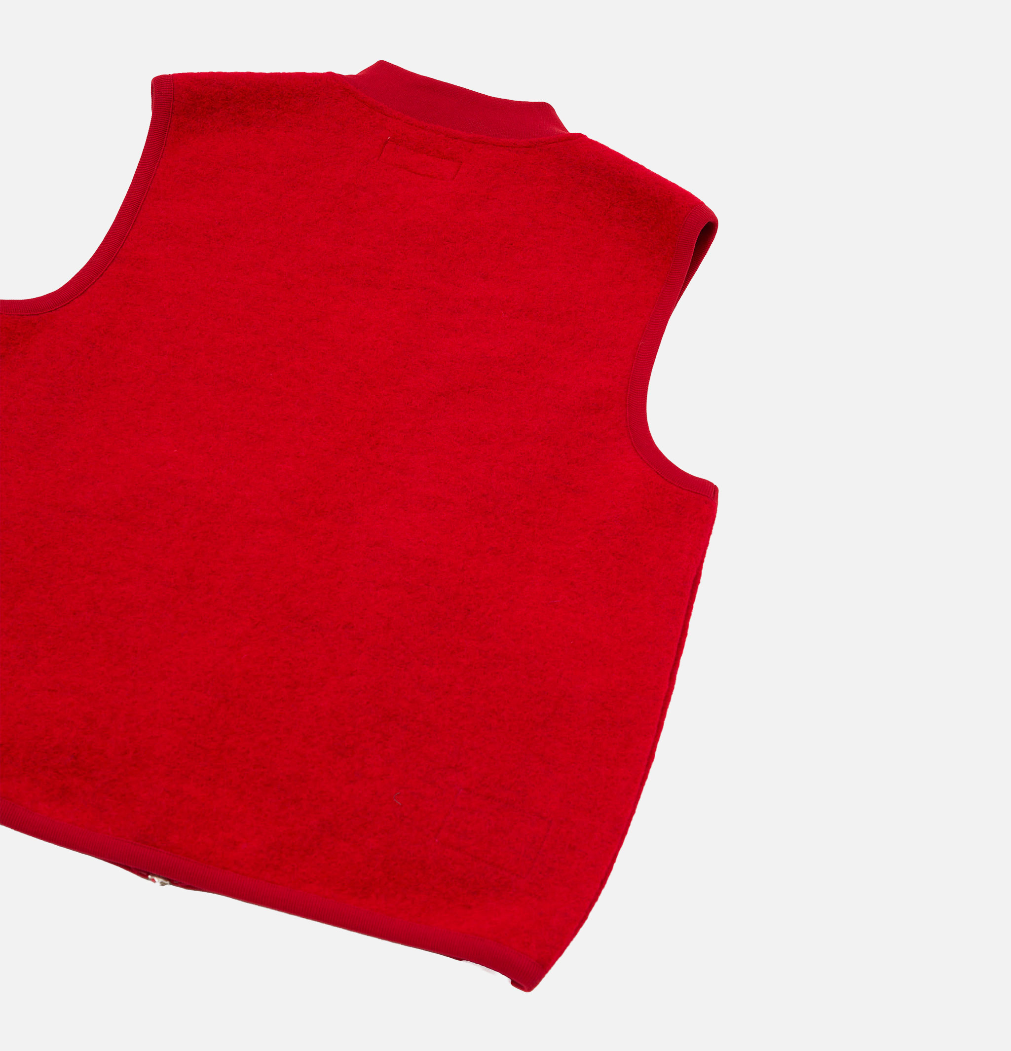 Universal Works Zip Waistcoat Wool Scarlet